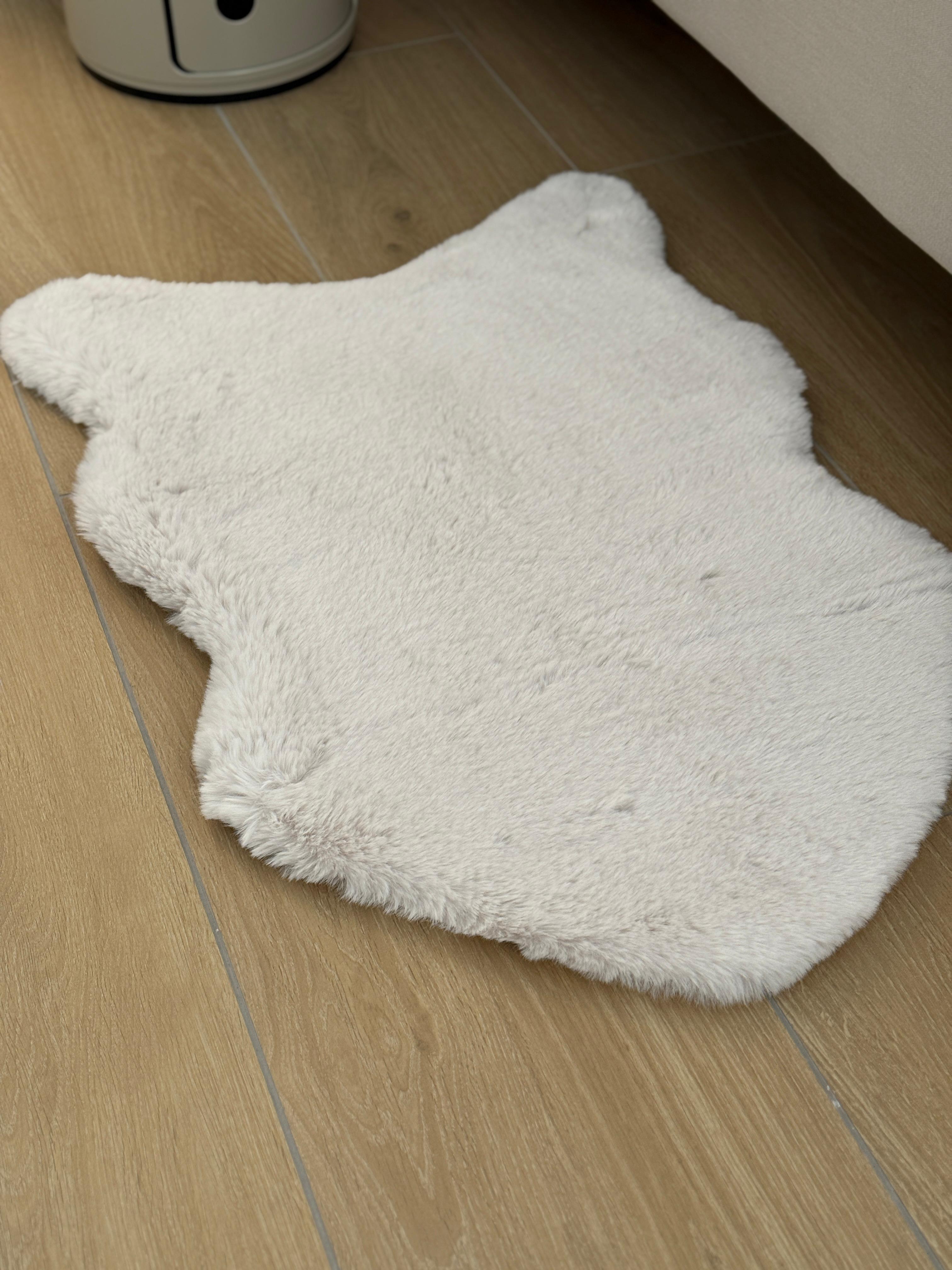 Tappeto Ecopelliccia Orsetto Soggiorno Moreali Tessile Casa 60 x 90 Panna