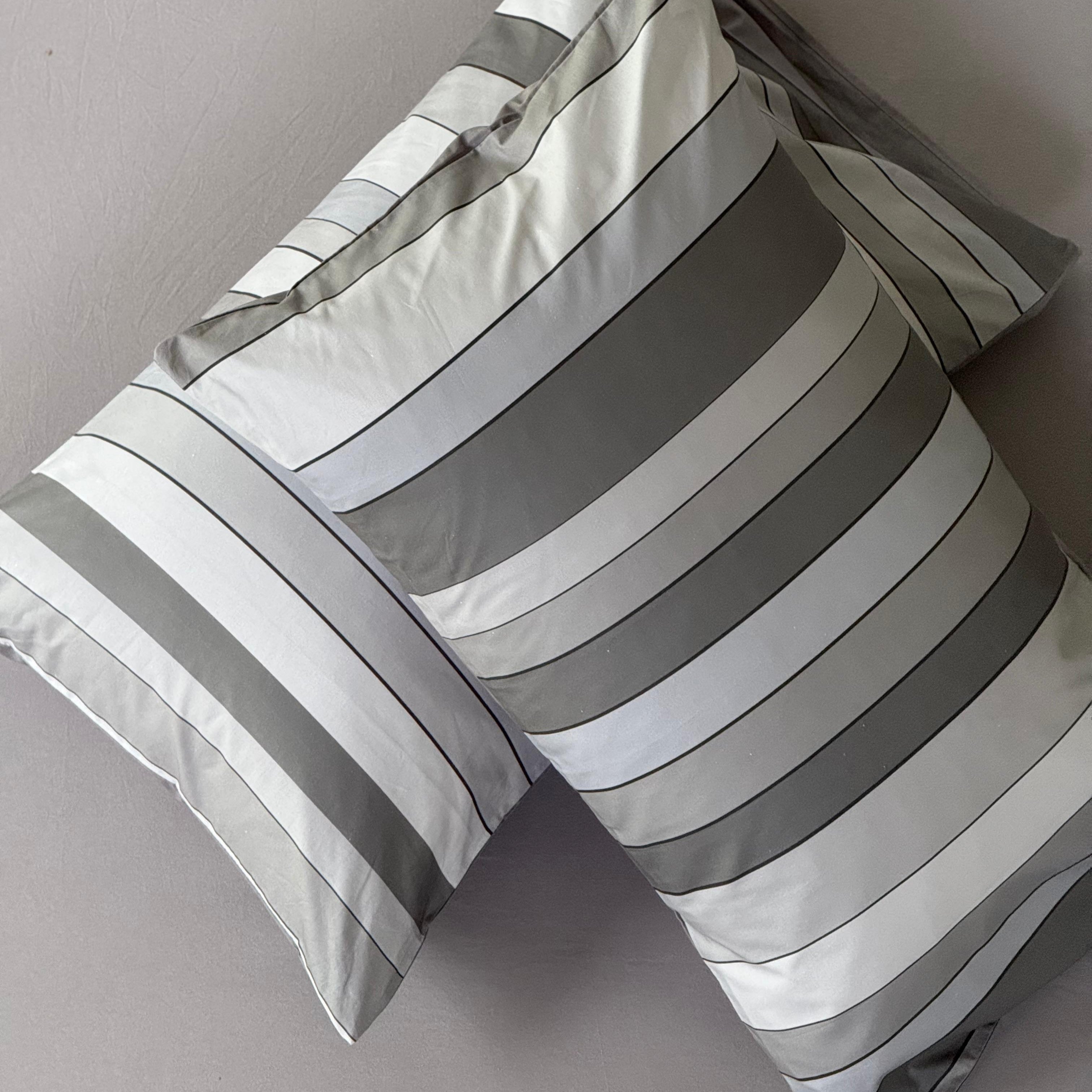 Federa Singola Cotone BAIADERA Letto Moreali Tessile Casa 50 x 80 cm Pietra