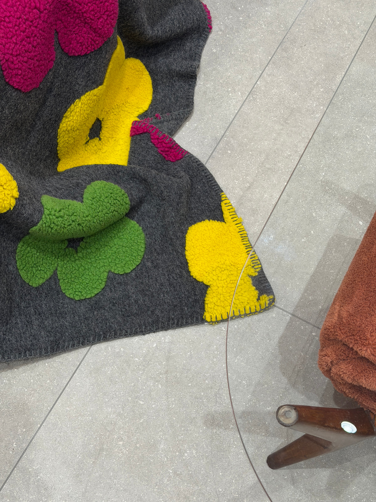 Plaid Lana Cotta Italiana POP ART FLOWERS Soggiorno Moreali Tessile Casa
