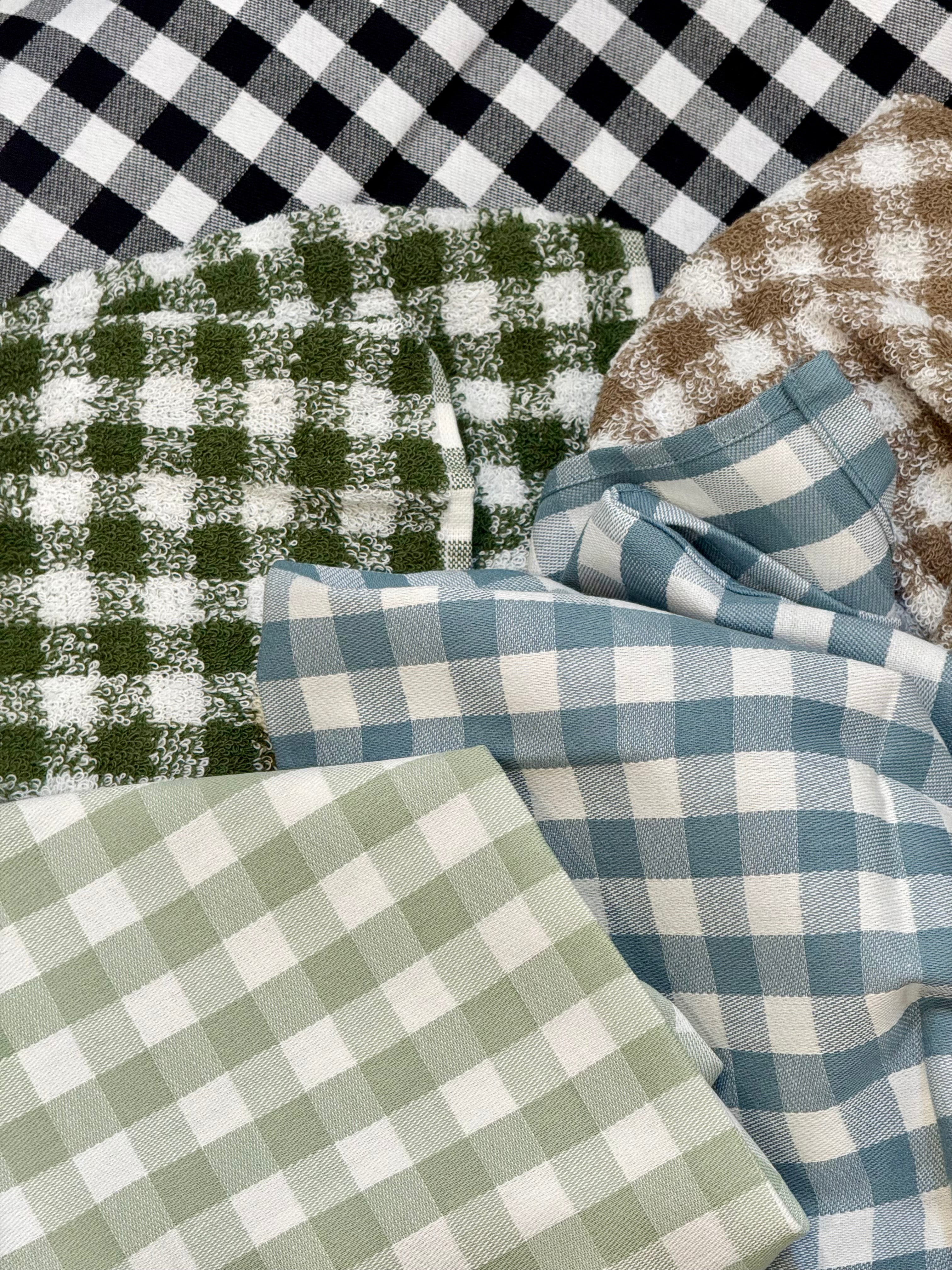 Set Canovacci Tela+Spugna QUADRETTI Cucina Moreali Tessile Casa