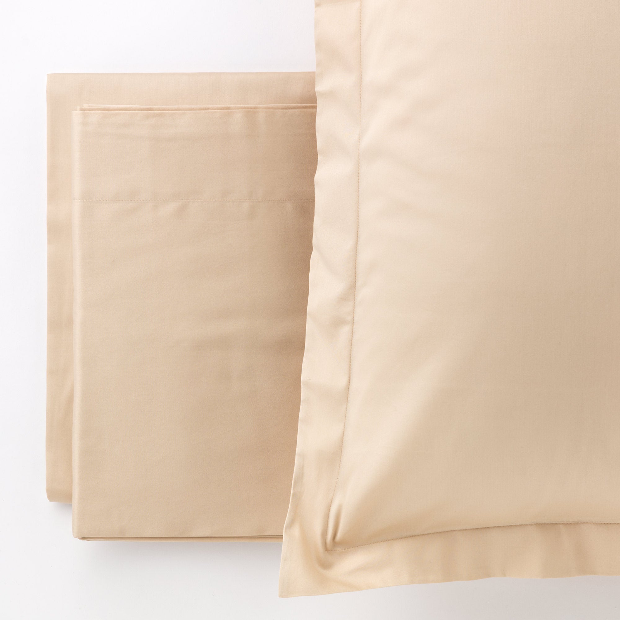 Completo Lenzuola Raso 300TC CHARME Letto Moreali Tessile Casa Matrimoniale Beige