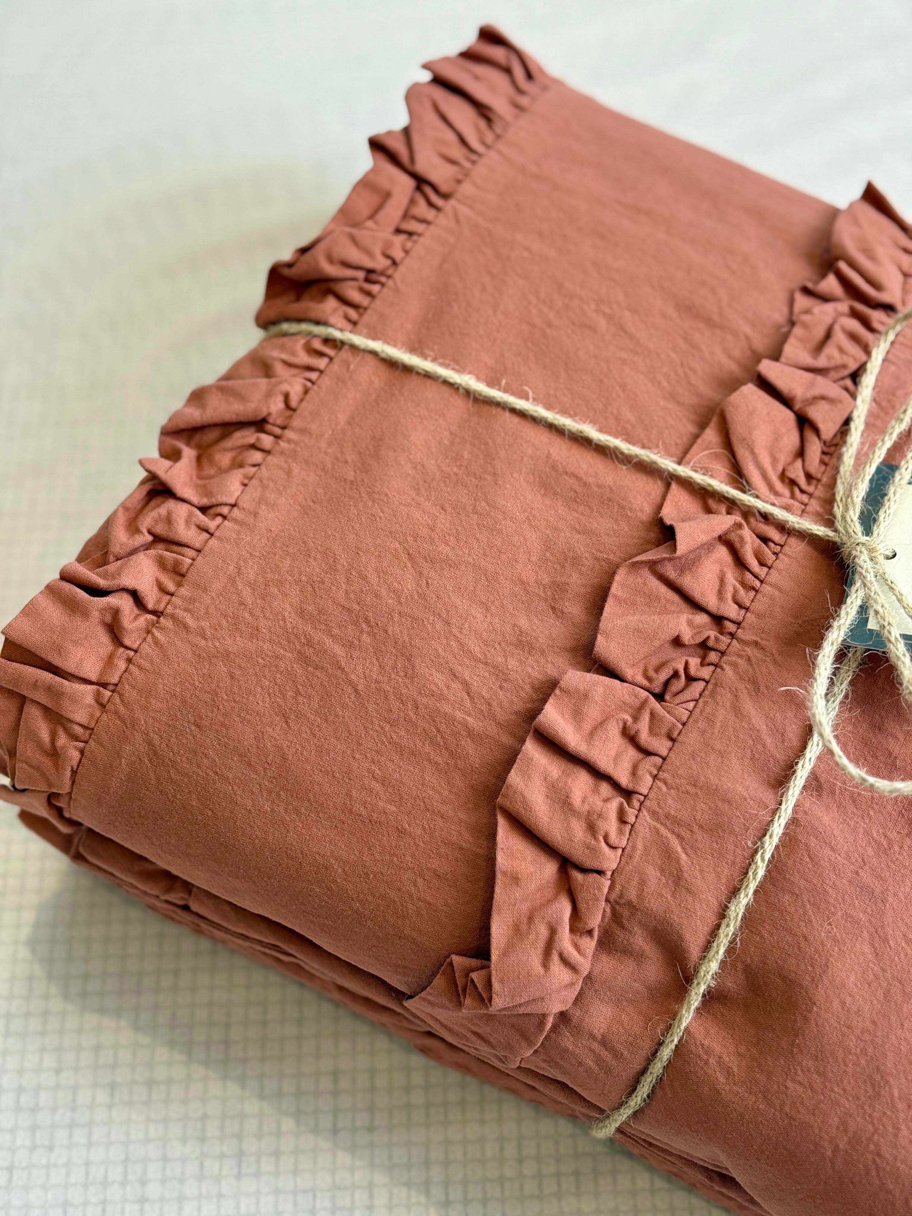 Parure Copripiumino No-Stiro DOPPIA FRAPPINA Letto Moreali Tessile Casa Matrimoniale Marrakech