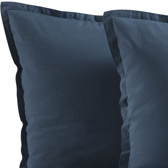 Coppia Federe Cotone No-Stiro ESSENZIALE Letto Moreali Tessile Casa 50 x 80 cm Denim