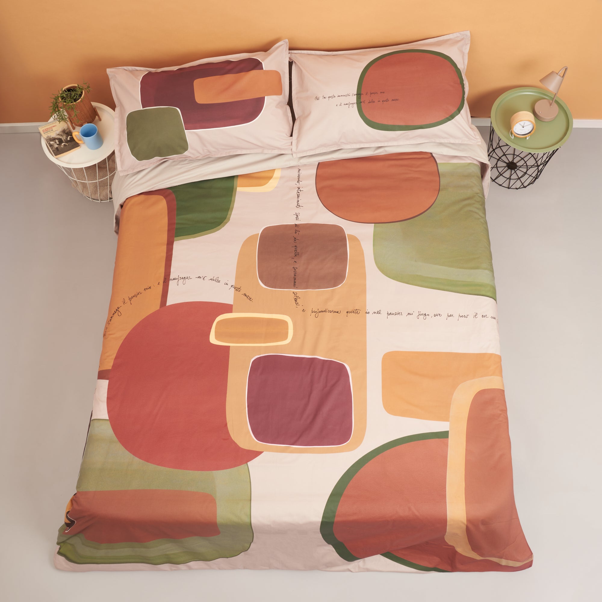 Parure Copripiumino Percalle Stampa Digitale INTRUSI D'AUTORE Letto Moreali Tessile Casa Matrimoniale Corda