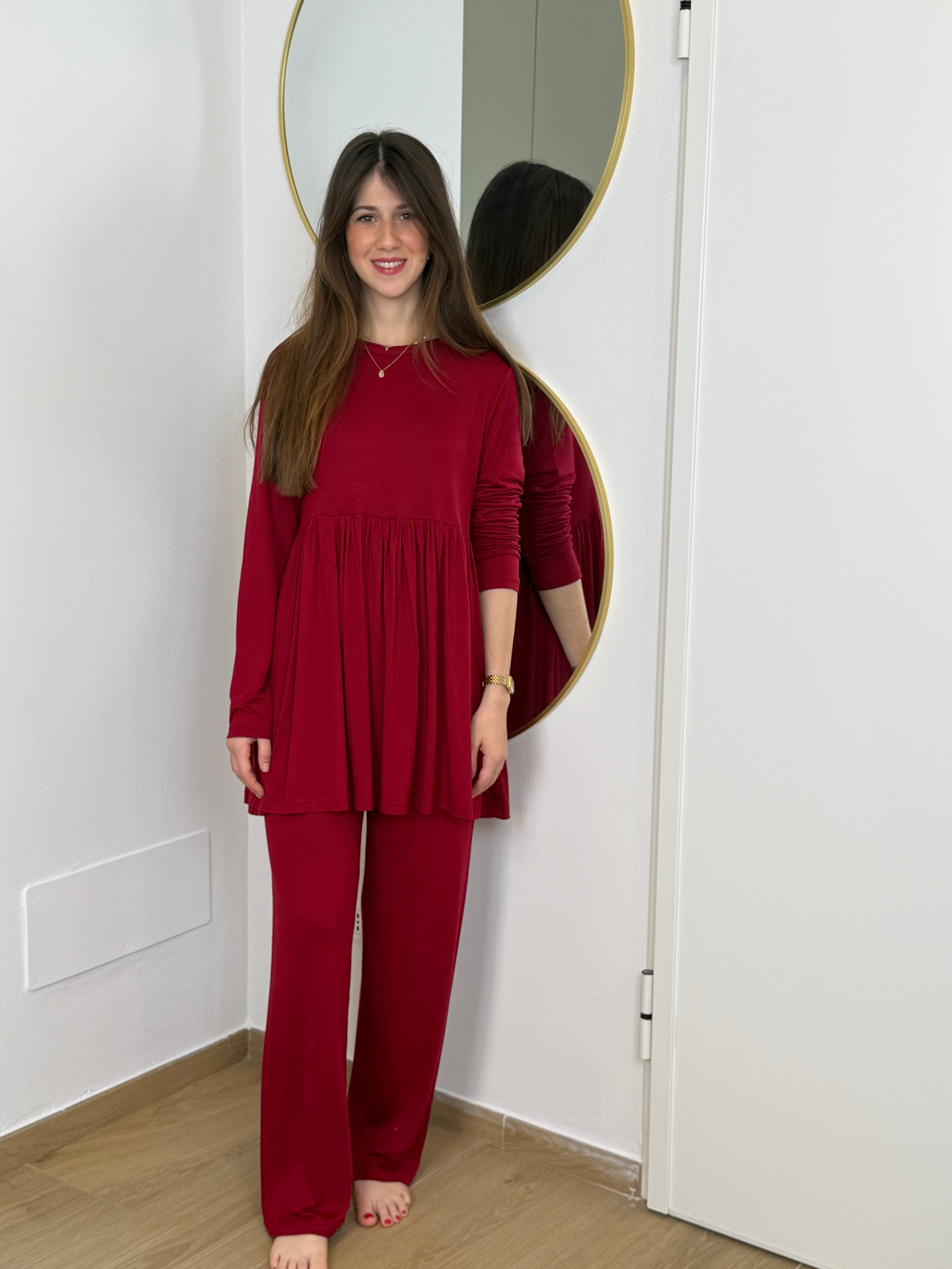 Pigiama Donna Taglio Sartoriale Abbigliamento Moreali Tessile Casa