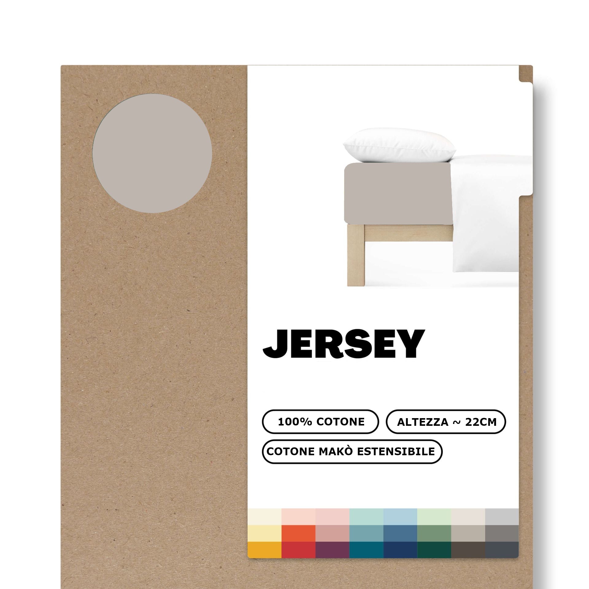 Sotto in Jersey Cotone Makò Letto Moreali Tessile Casa Matrimoniale 160 x 190/200 Sabbia