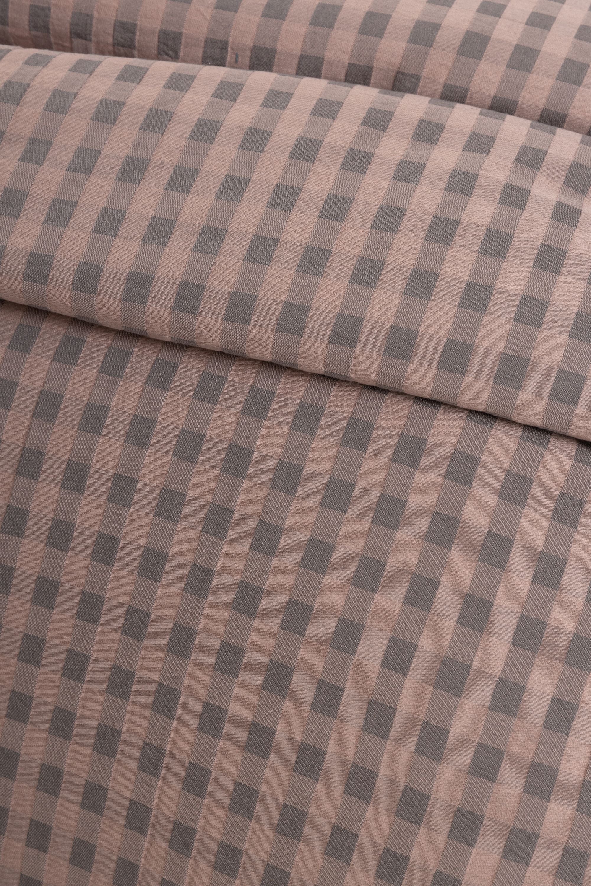 Parure Copripiumino Tinto Filo QUADRETTI Letto Sisu Matrimoniale Rose Retro/Dark Grey