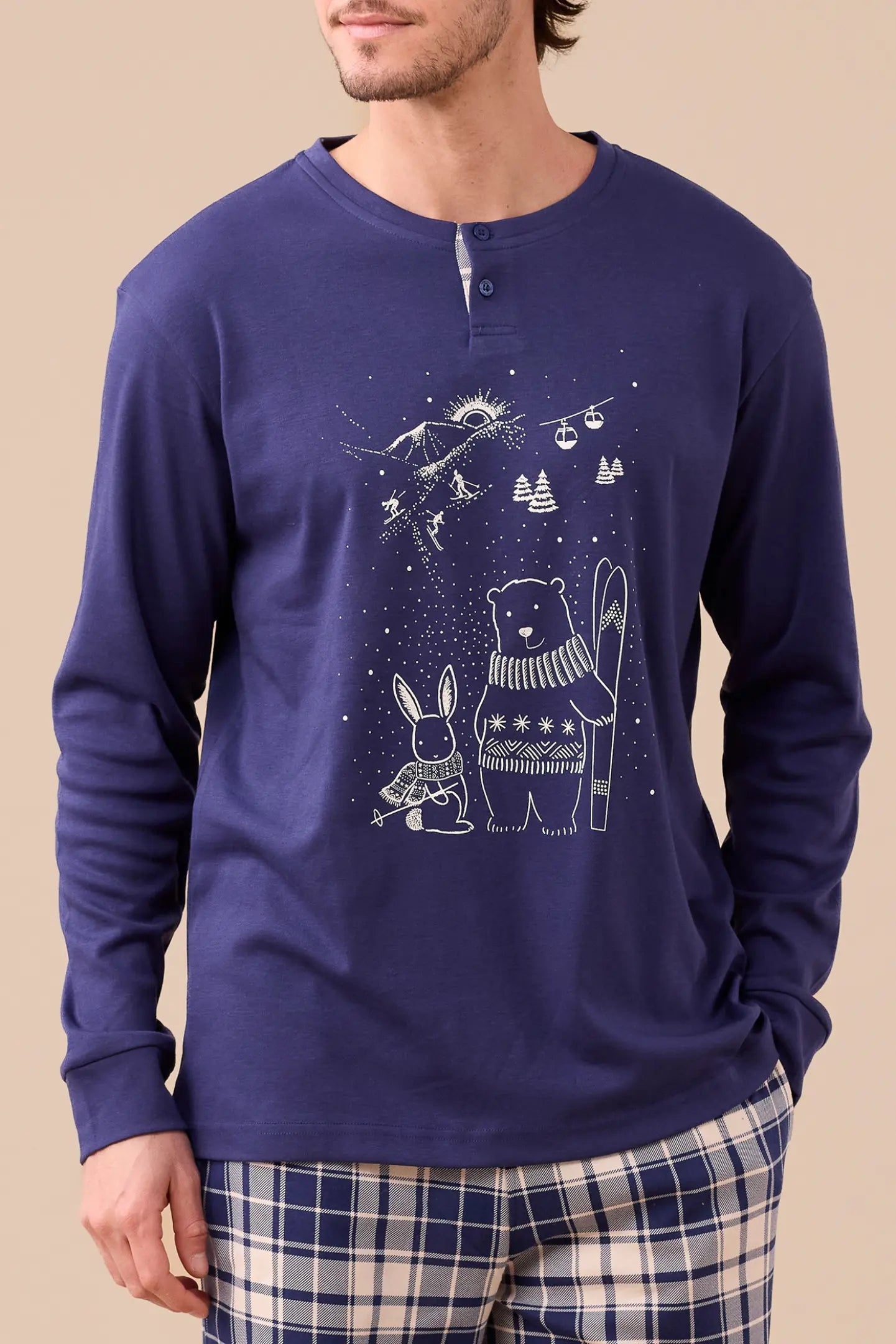 Pigiama Uomo Caldo Cotone Noel Abbigliamento noidinotte