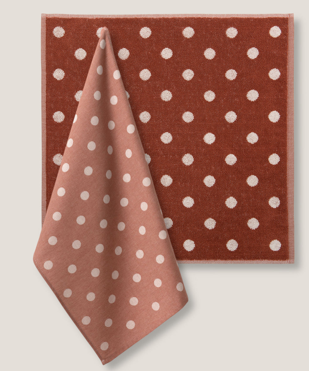 Set Canovacci Tela+Spugna POIS Cucina Moreali Tessile Casa 50 x 70 / 50 x 50 Fard