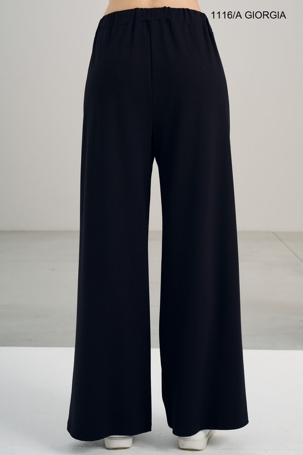 Pantalone Palazzo GIORGIA Abbigliamento Moreali Tessile Casa S Nero