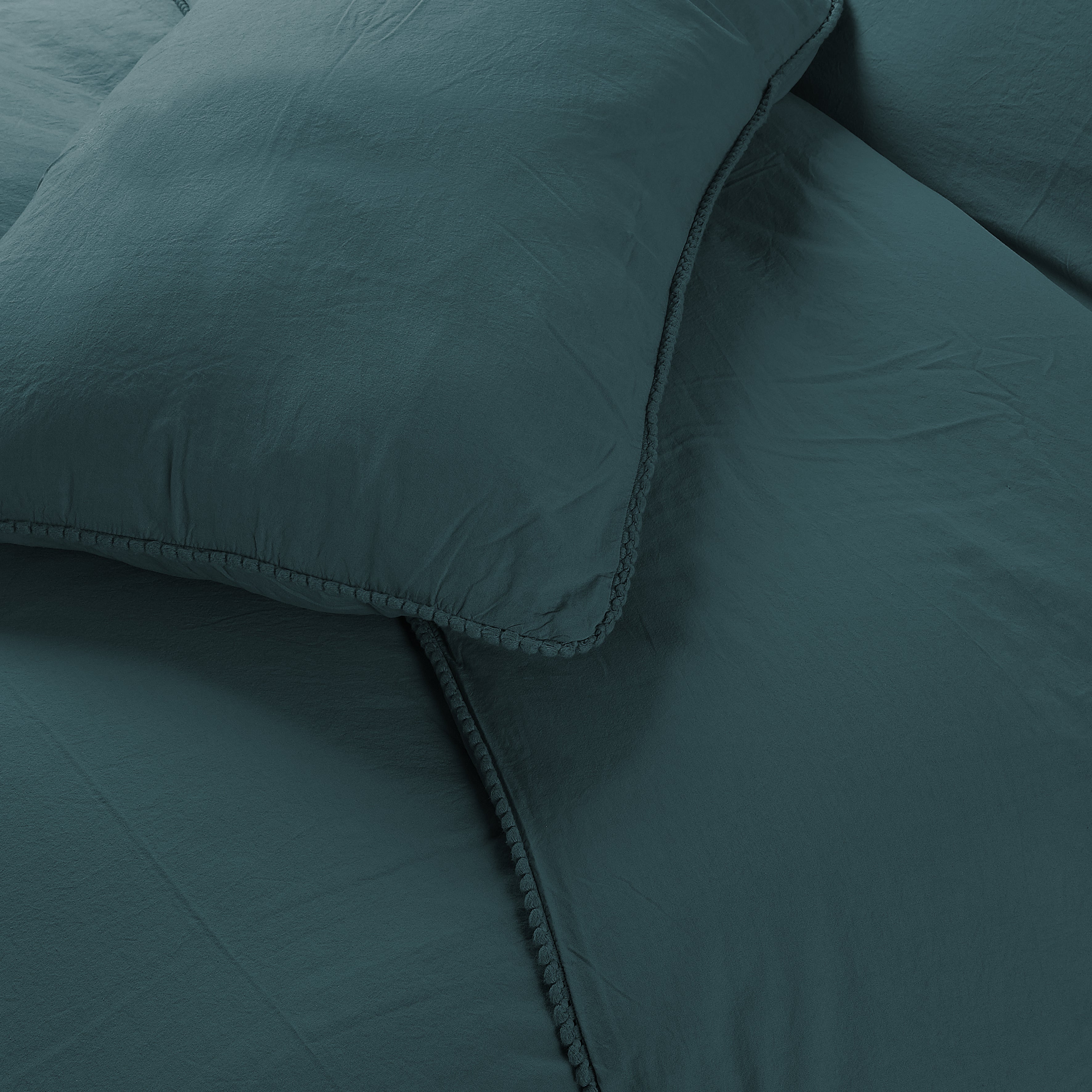 Parure Copripiumino No-Stiro PONPON Letto Moreali Tessile Casa Matrimoniale Ottanio