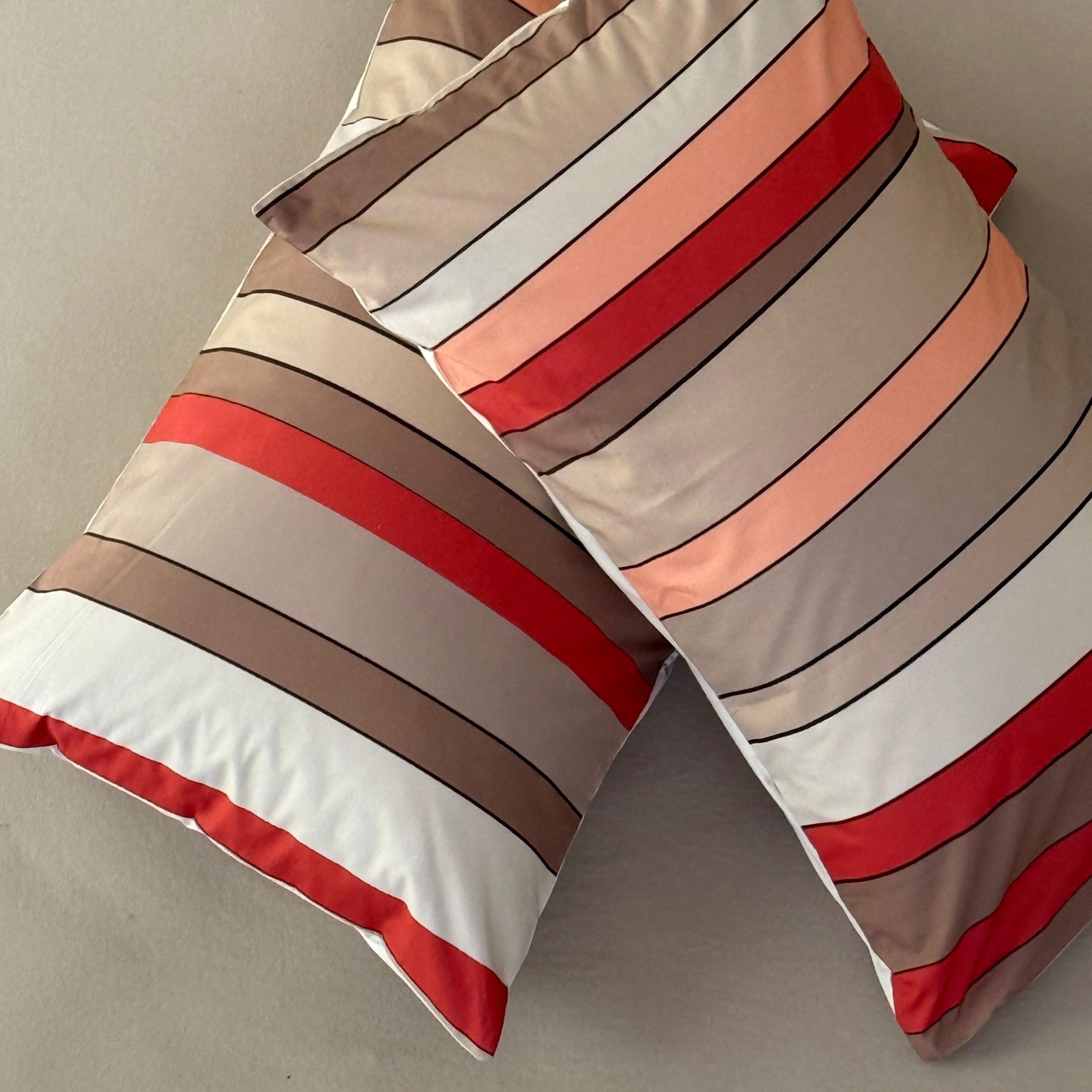 Federa Singola Cotone BAIADERA Letto Moreali Tessile Casa 50 x 80 cm Terracotta