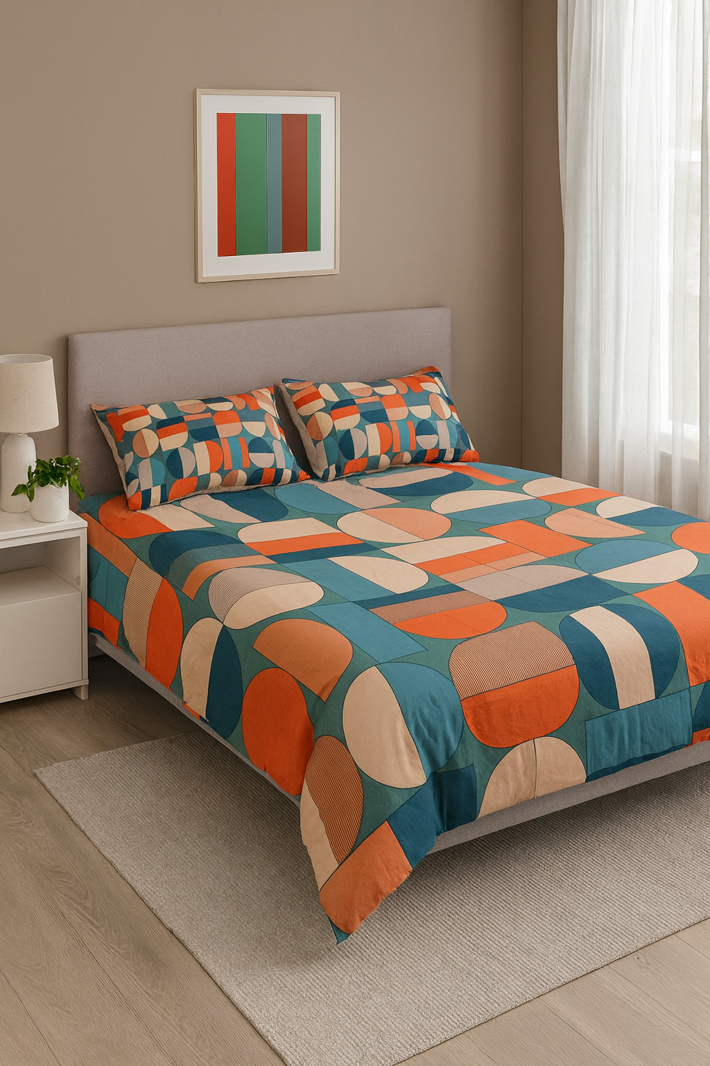 POPUP - Parure Copripiumino Stampa Digitale PATTERN Letto Moreali Tessile Casa Singolo Multicolor