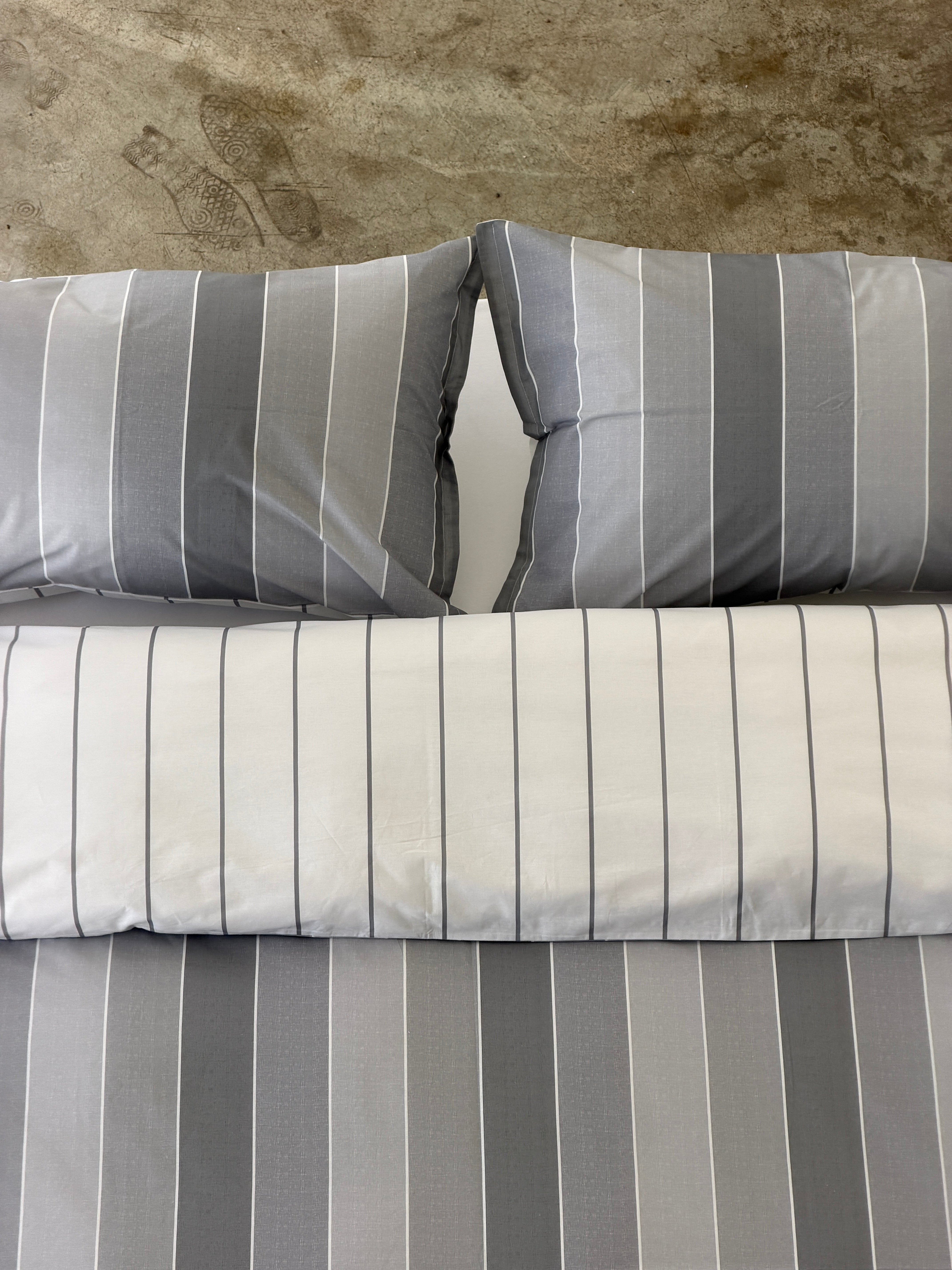 Parure Copripiumino Double Rigone-Righe EASY Letto Moreali Tessile Casa
