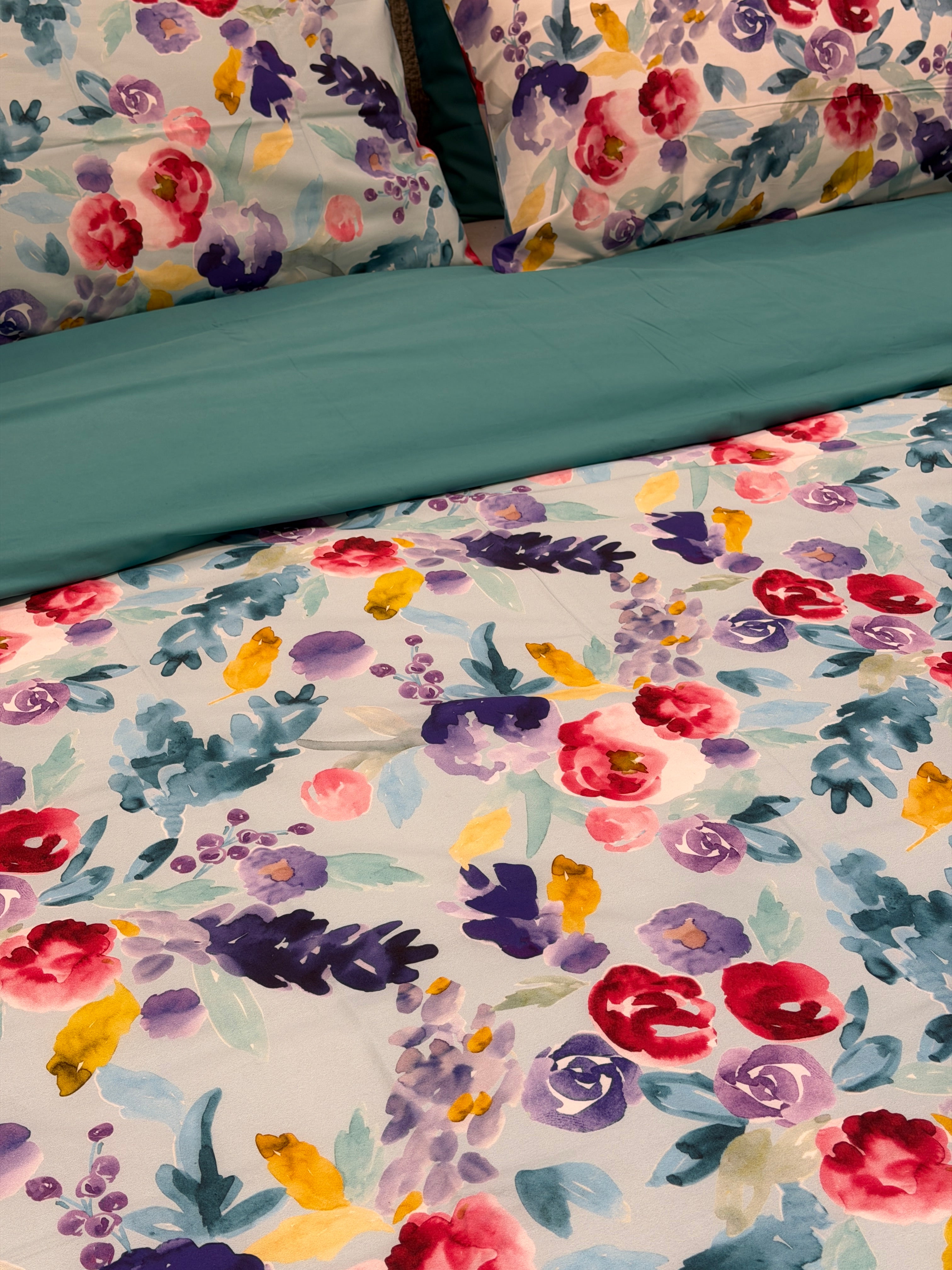 POPUP - Parure Copripiumino Percalle PETALI Letto Fazzini