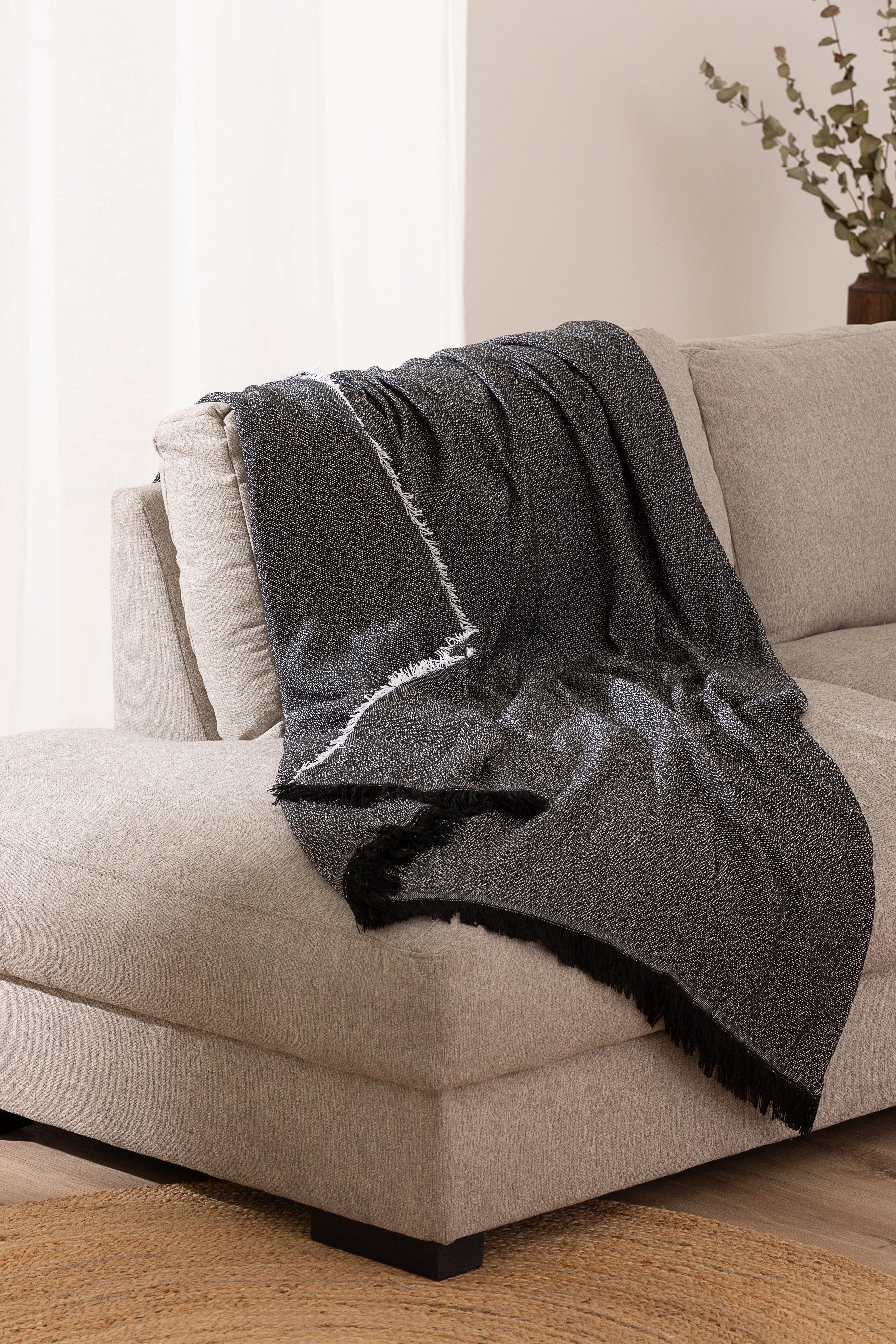 Telo Copritutto Cotone Sale Pepe Namibia Soggiorno Belmarti 230 x 260 Nero