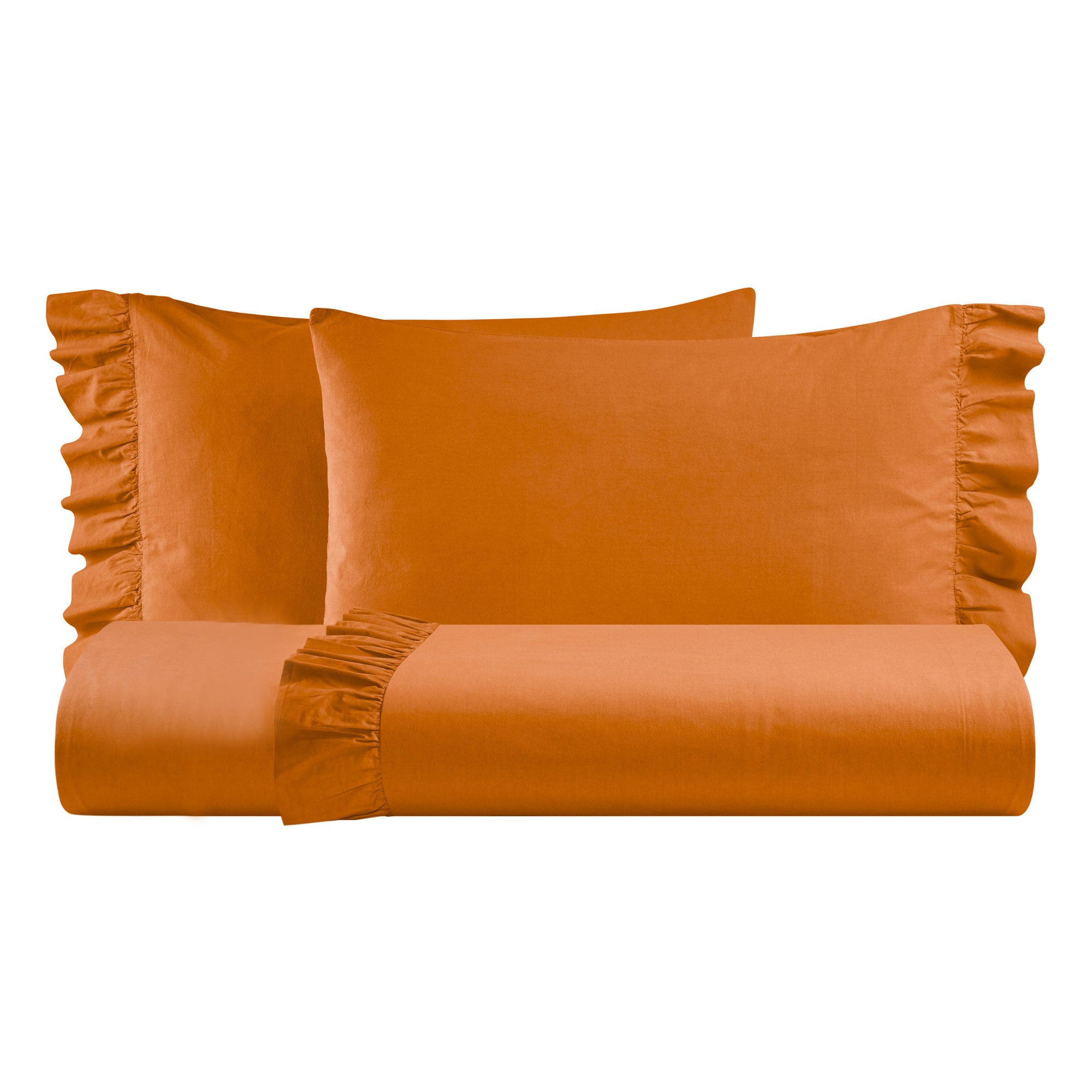 FINE SERIE Parure Lenzuola No-Stiro FRAPPA LAB Letto Moreali Tessile Casa Matrimoniale Coccio