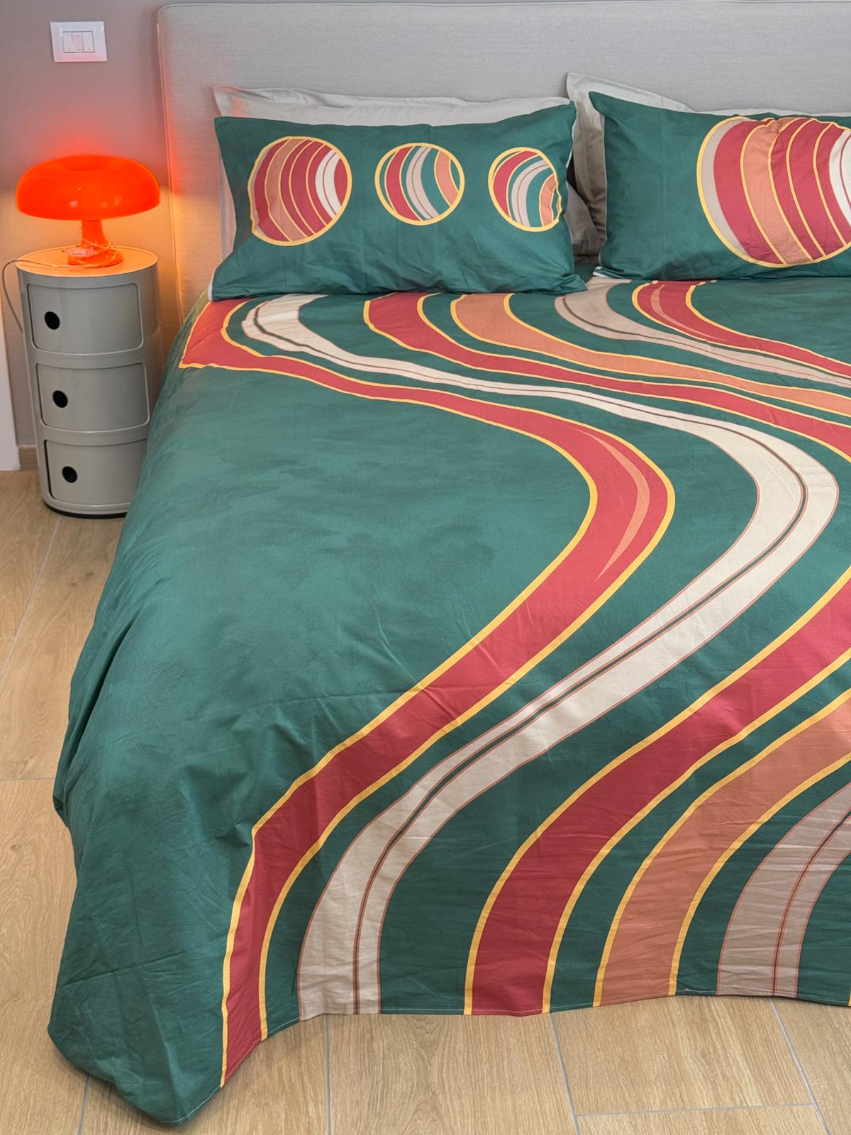 POPUP - Parure Copripiumino Stampa Digitale ONDE Letto Moreali Tessile Casa