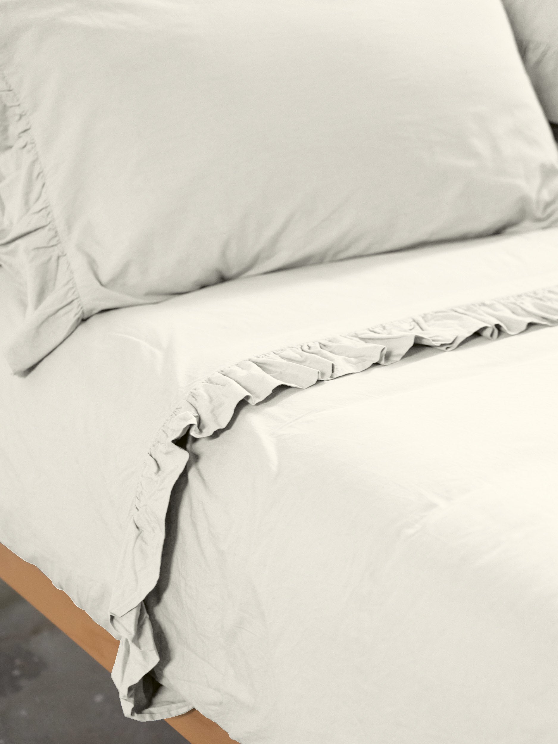 Parure Copripiumino No-Stiro FRAPPA Letto Moreali Tessile Casa Matrimoniale Avorio