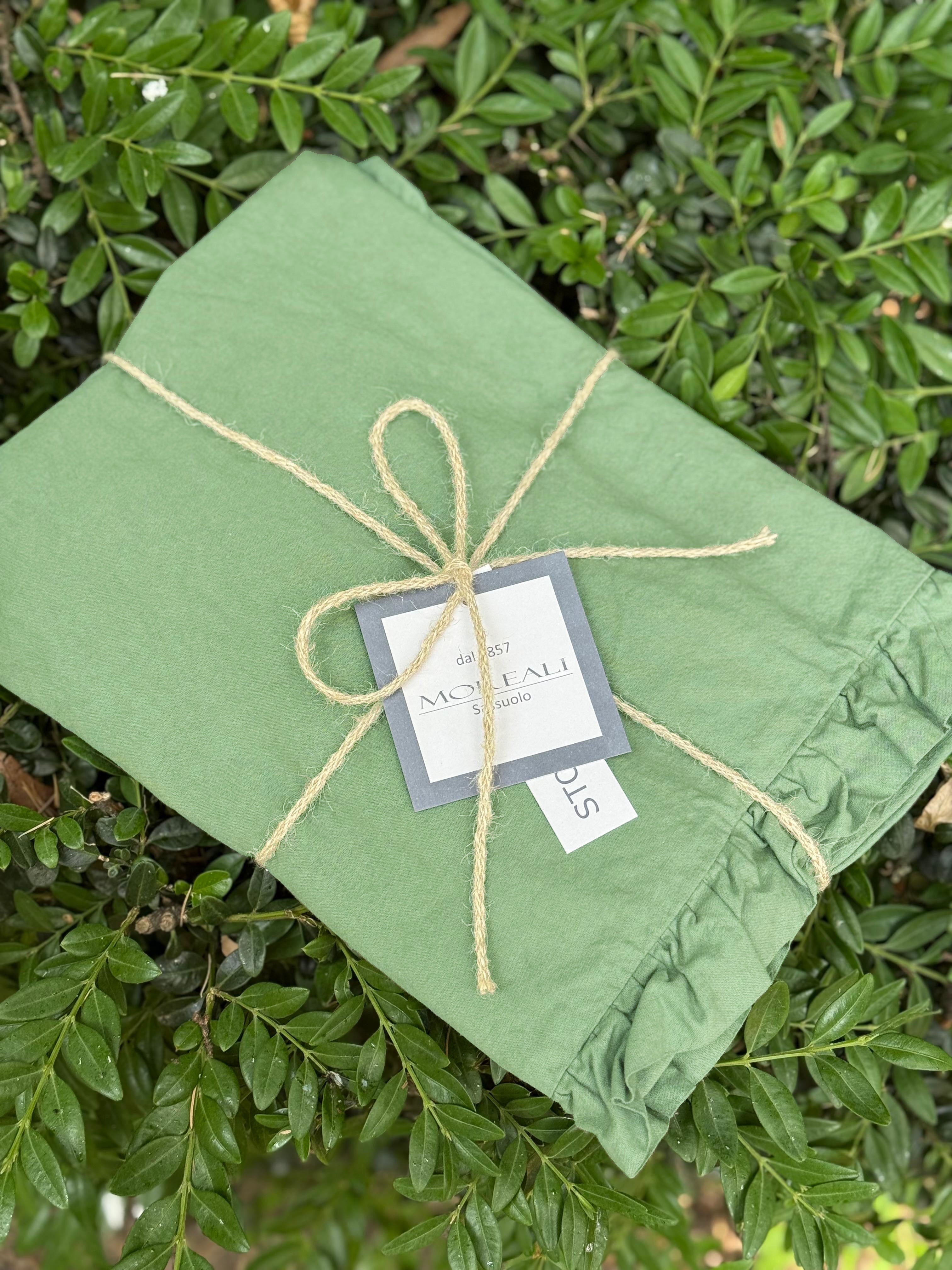 Coppia Federe Cotone No-Stiro FRAPPINA Letto Moreali Tessile Casa 50 x 80 cm Eucalipto