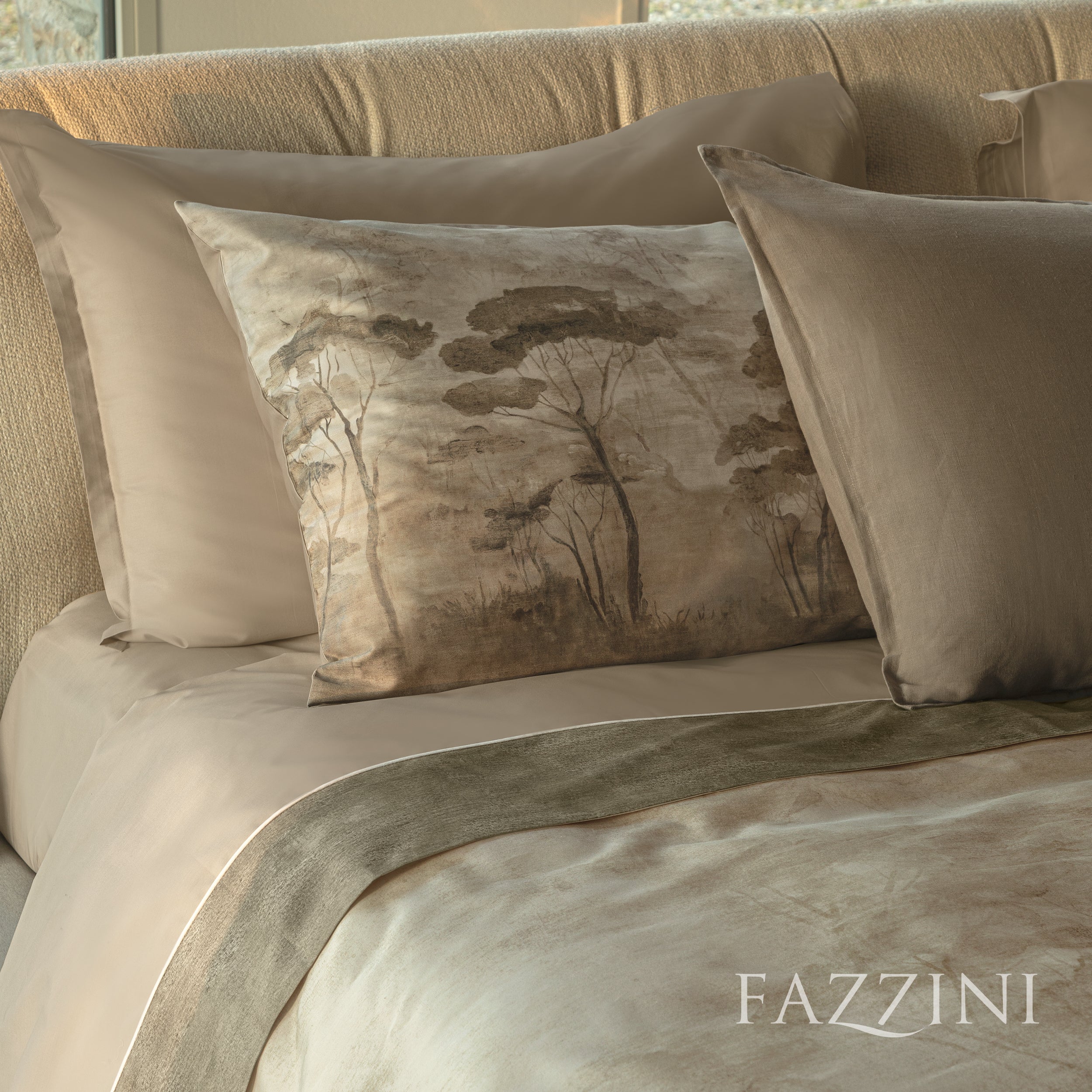 Completo Lenzuola Raso 300TC Nemora Letto Fazzini Matrimoniale Torrone