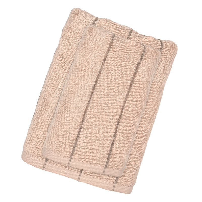Set Asciugamani Tinto Filo SMART Bagno Fazzini 100 x 50 / 50 x 38 Rosa Cipria/Beige