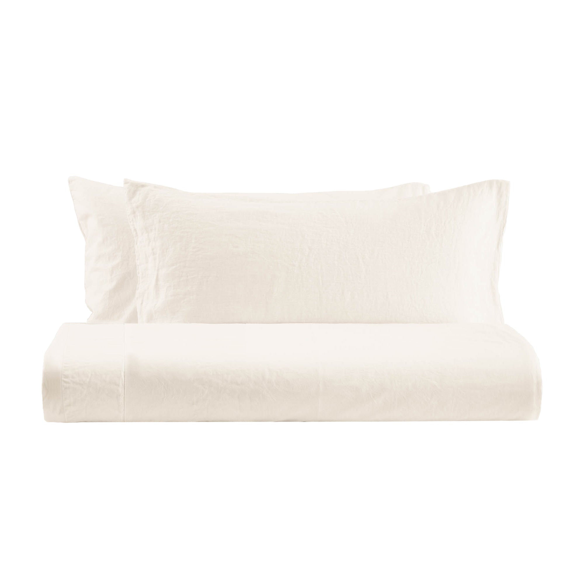 Parure Lenzuola No-Stiro NIRANO LAB Letto Moreali Tessile Casa Matrimoniale Avorio