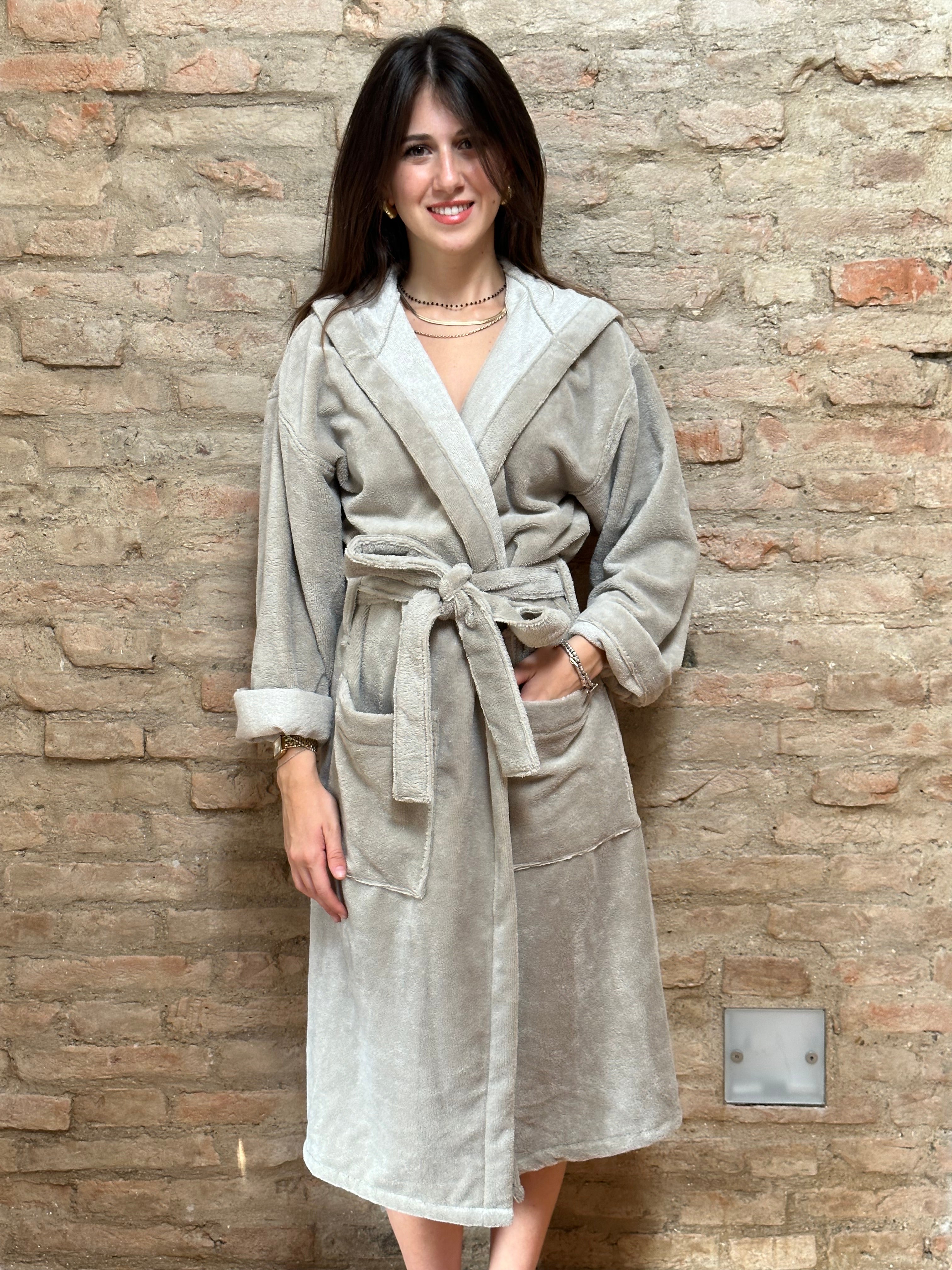 Accappatoio BAMBOO Unisex Made in Italy Bagno Moreali Tessile Casa S Lino