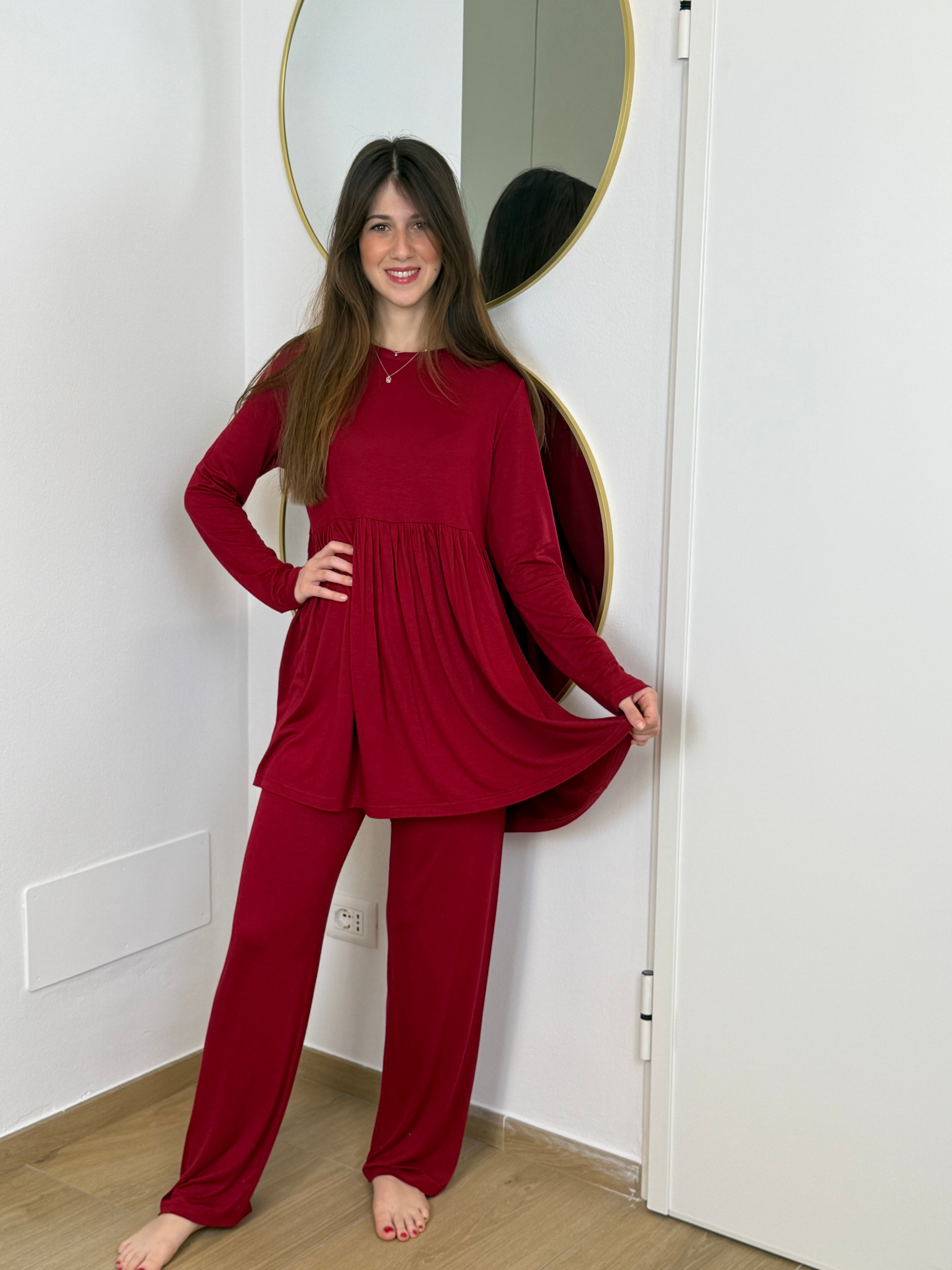 Pigiama Donna Taglio Sartoriale Abbigliamento Moreali Tessile Casa