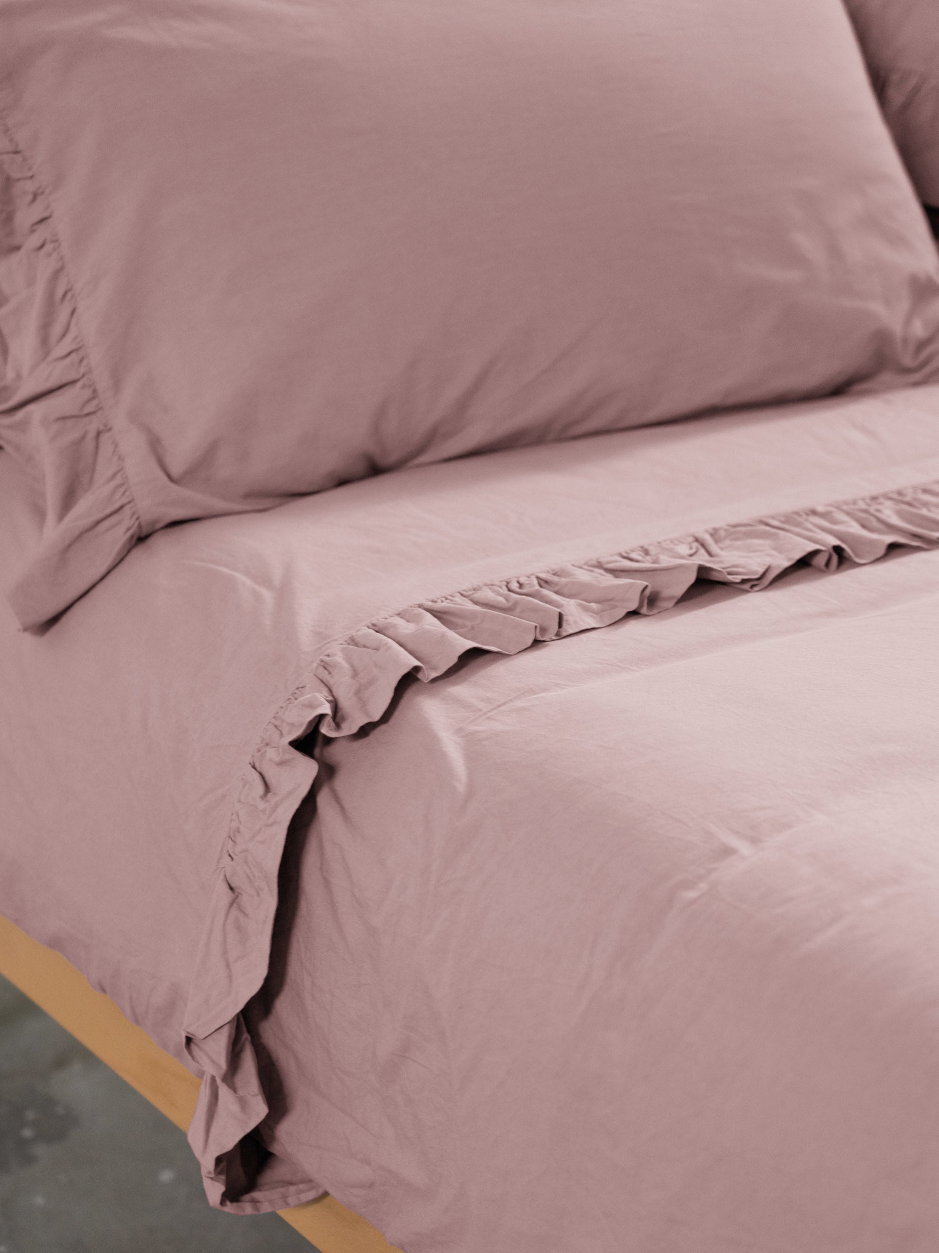 Parure Copripiumino No-Stiro FRAPPA Letto Moreali Tessile Casa Matrimoniale Rosa Tenue