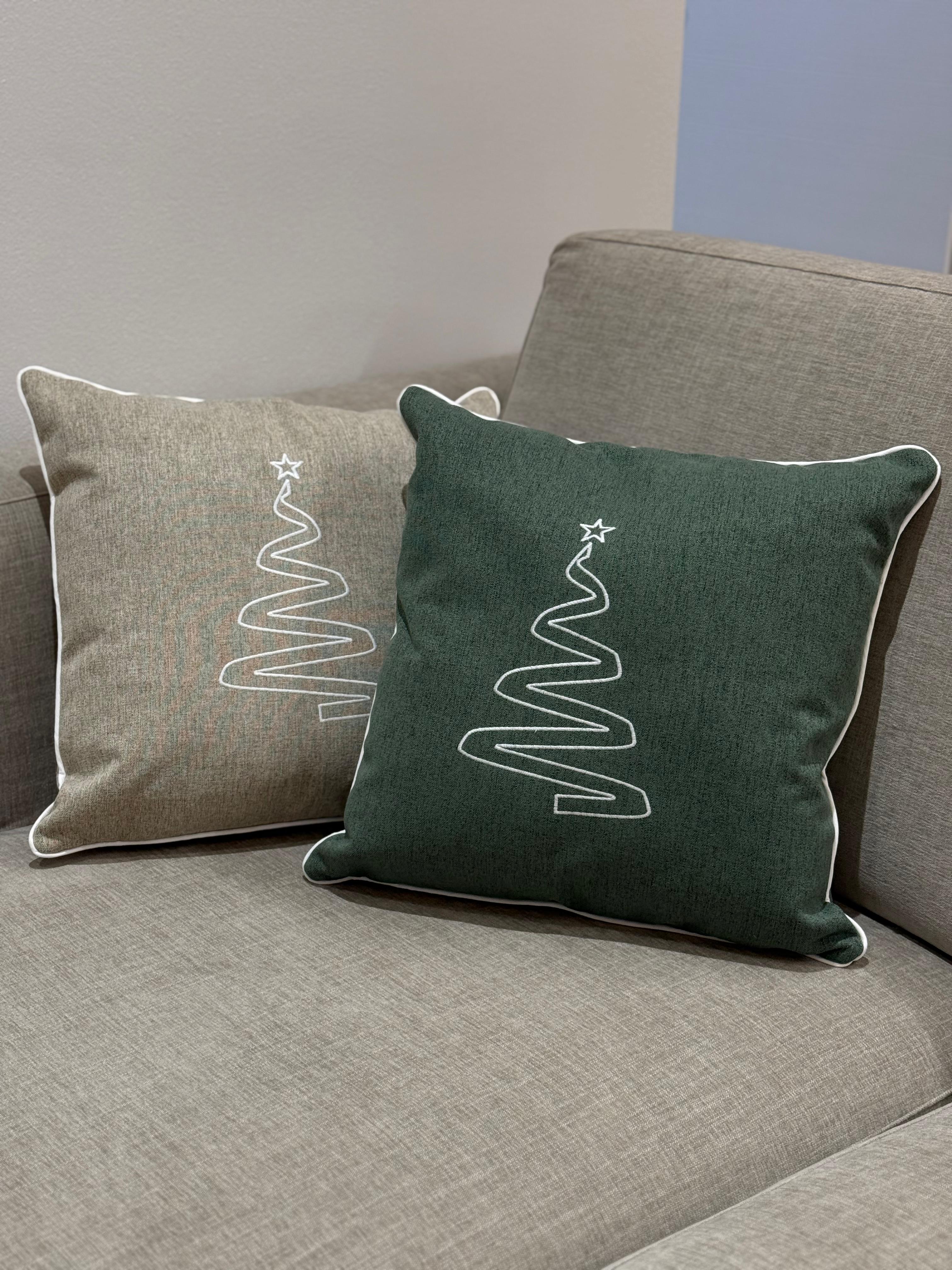 Cuscino Arredo Piping Christmas Tree Soggiorno Moreali Tessile Casa