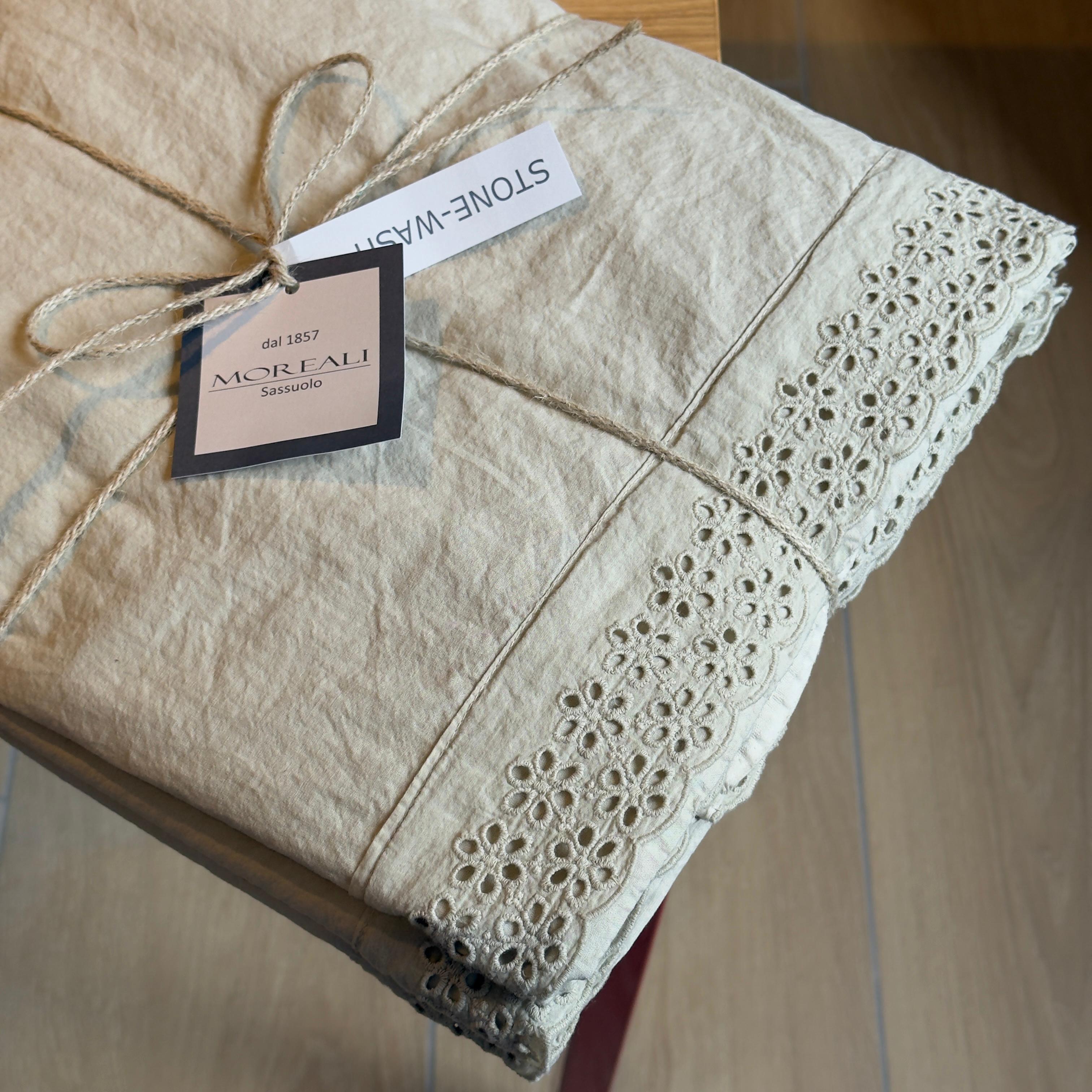 Parure Lenzuola No-Stiro SANGALLO Letto Moreali Tessile Casa Matrimoniale Corda