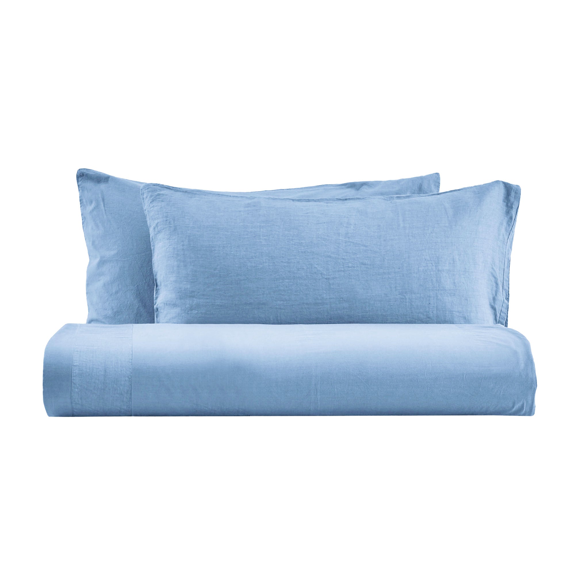 Parure Lenzuola No-Stiro NIRANO LAB Letto Moreali Tessile Casa Matrimoniale Azzurro Polvere