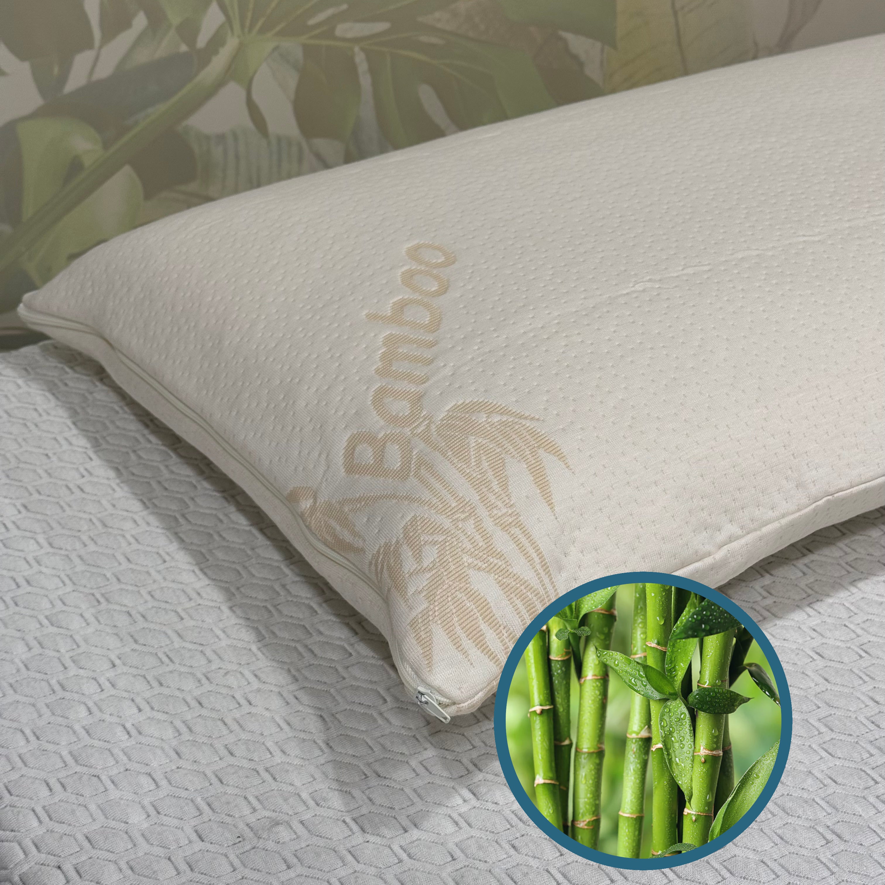 Copriguanciale Fibra di Bamboo Materasso Moreali Tessile Casa 50 x 80 Bianco