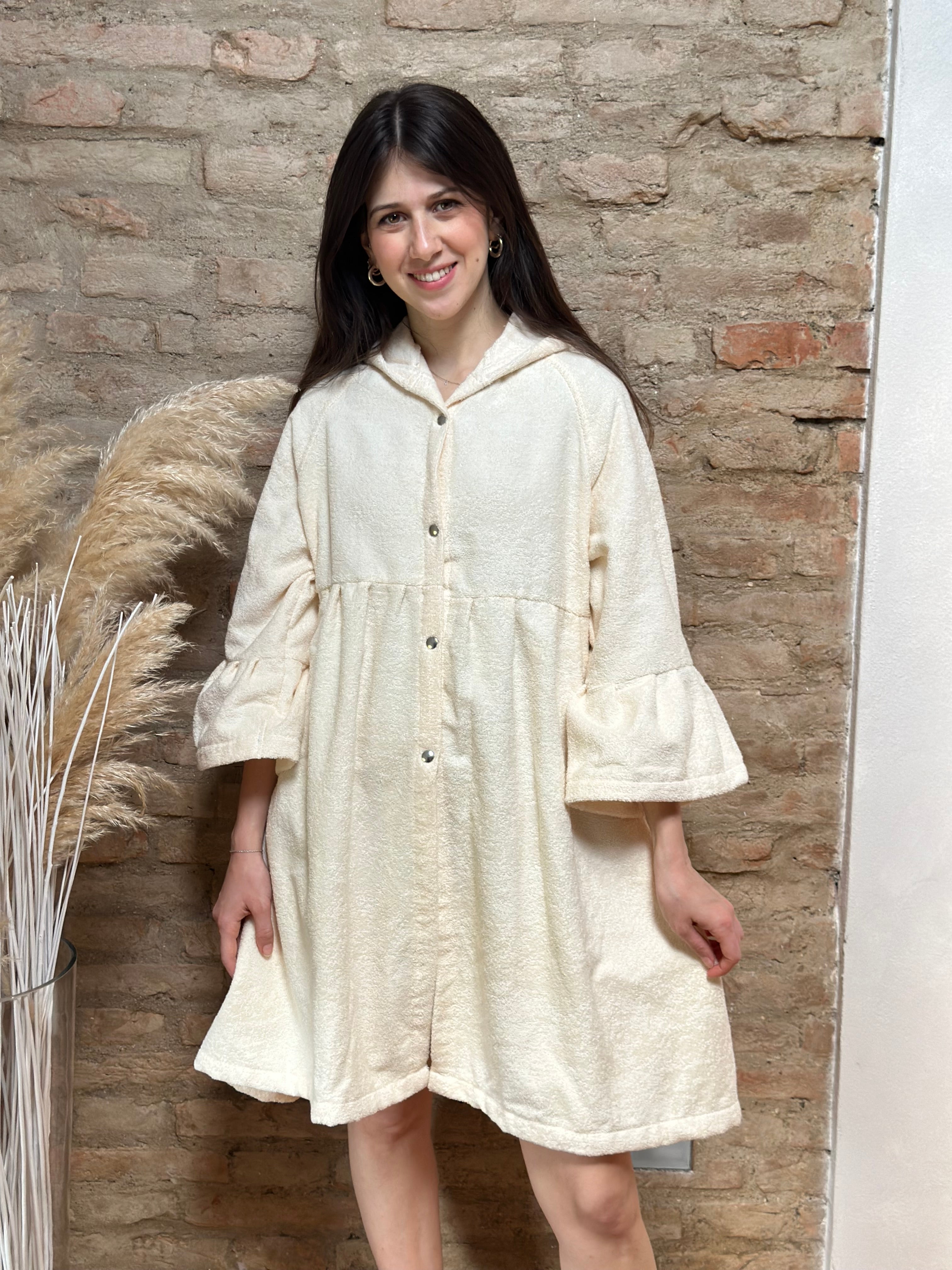 POPUP - Accappatoio FRAPPA Made in Italy Bagno Moreali Tessile Casa S Avorio