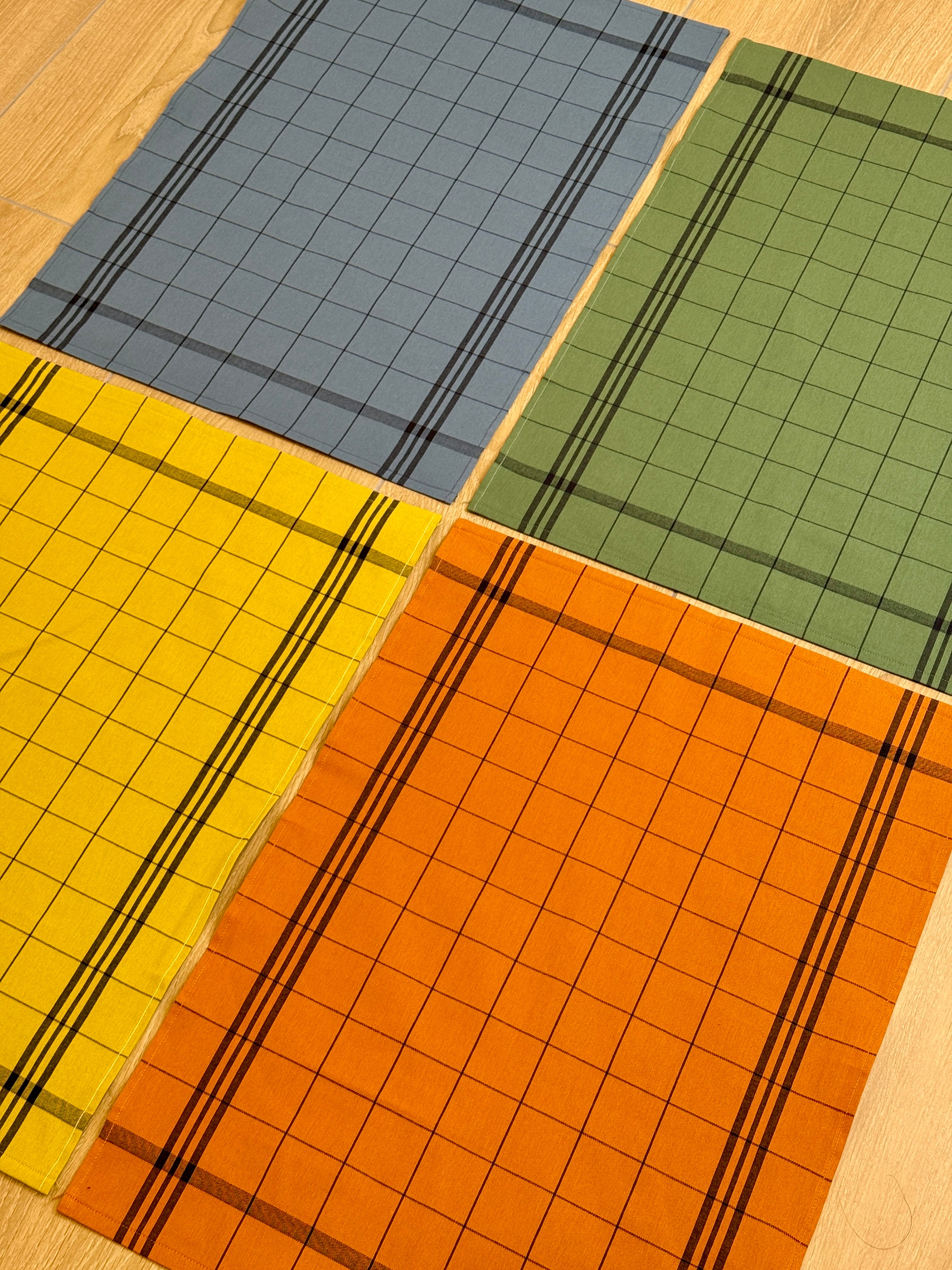 Set Canovacci Tela+Spugna QUADRI Cucina Moreali Tessile Casa