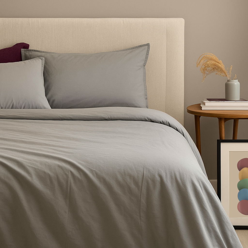 Parure Copripiumino Cotone No-Stiro ESSENZIALE Letto Moreali Tessile Casa