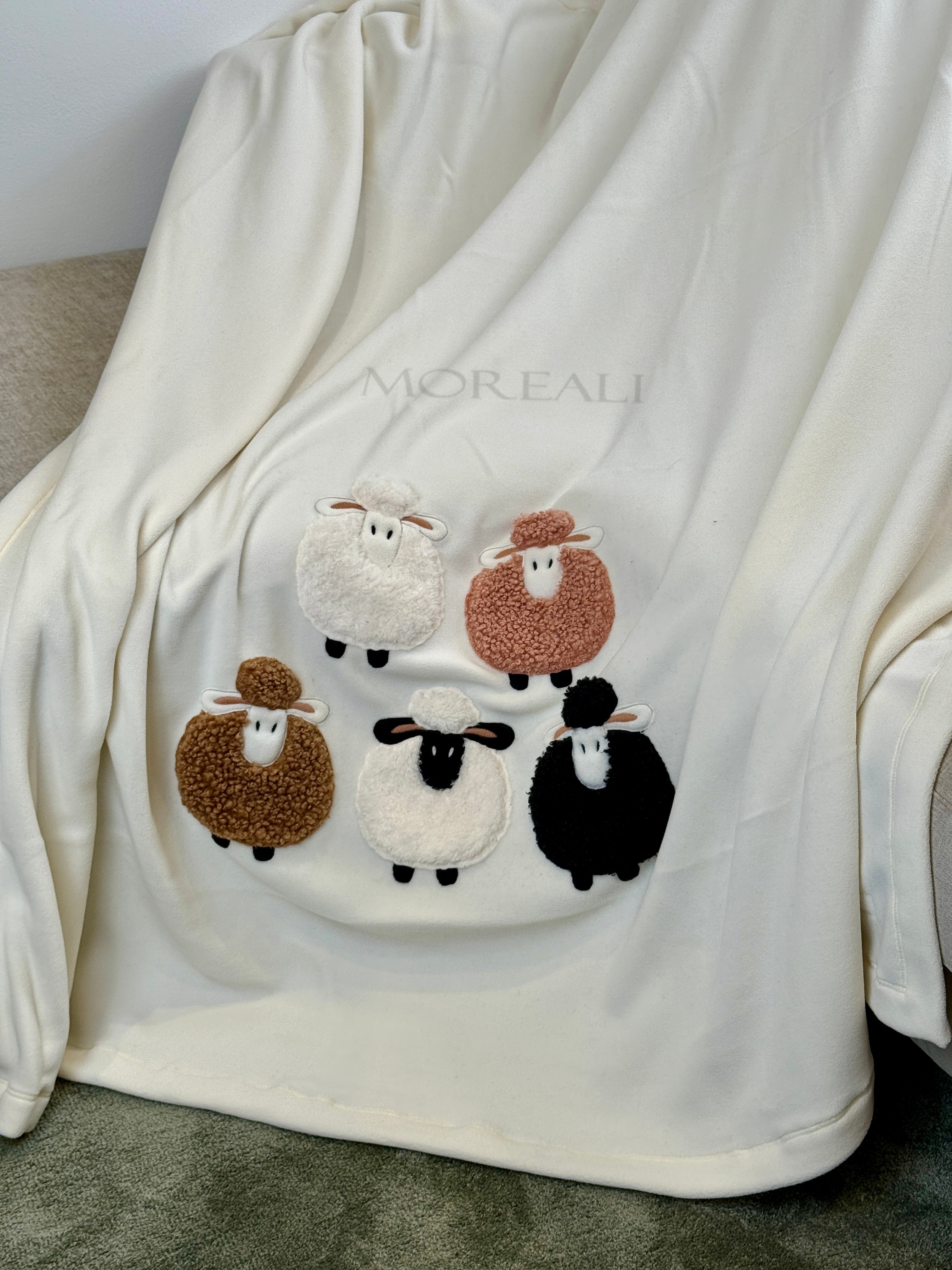 Plaid Pile Battuto Ricamato Pecorelle Soggiorno Maryplaid