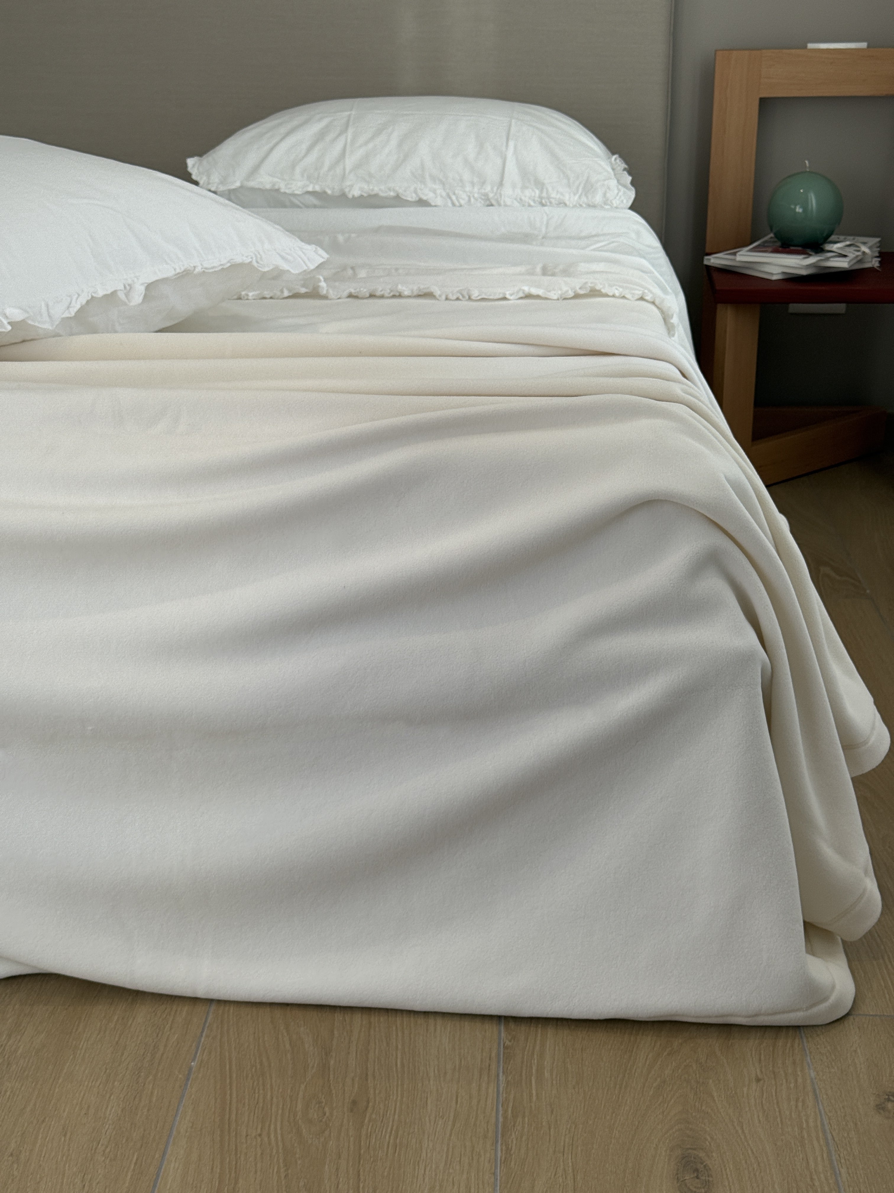 Coperta Pile Battuto ABBRACCIO Soggiorno Moreali Tessile Casa Plaid/Coperta 160 x 210 Avorio