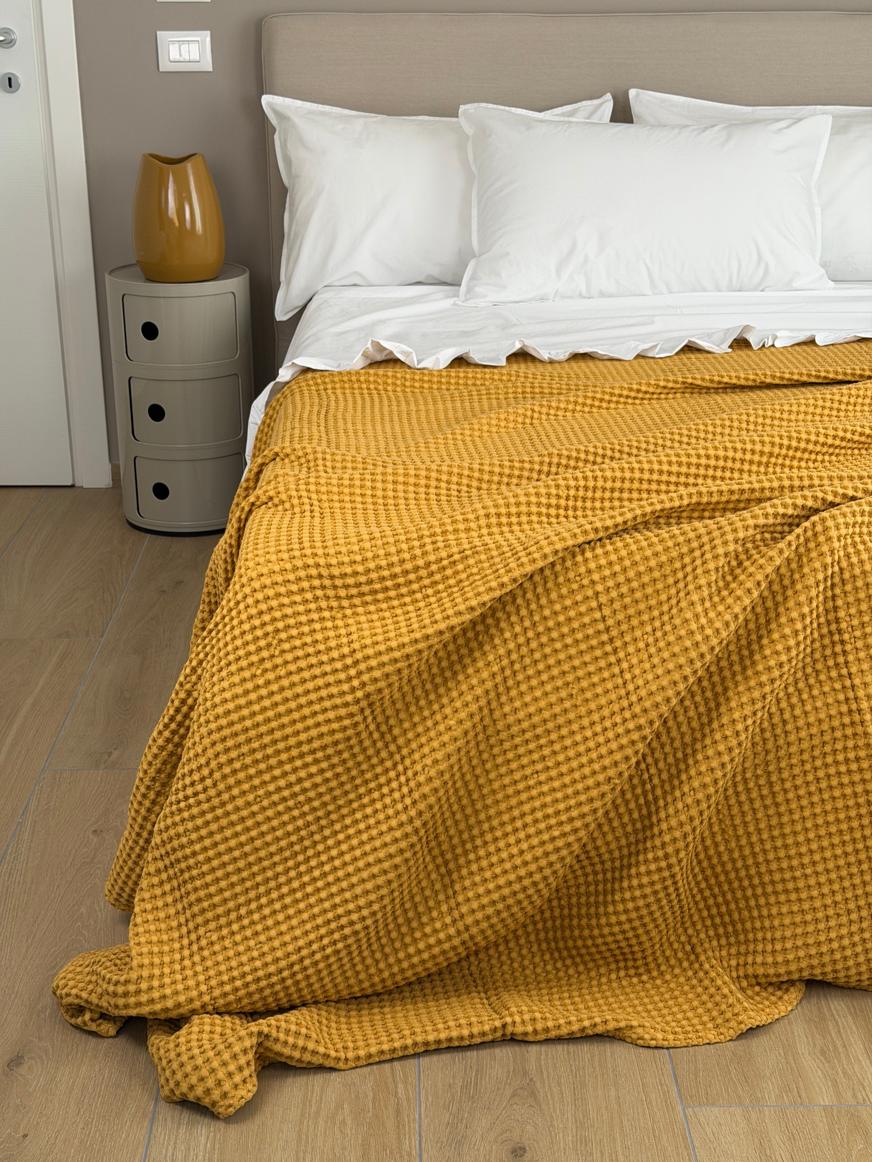 Copriletto Ape Regina Made in Italy Letto Moreali Tessile Casa Matrimoniale 270 x 270 Ambra