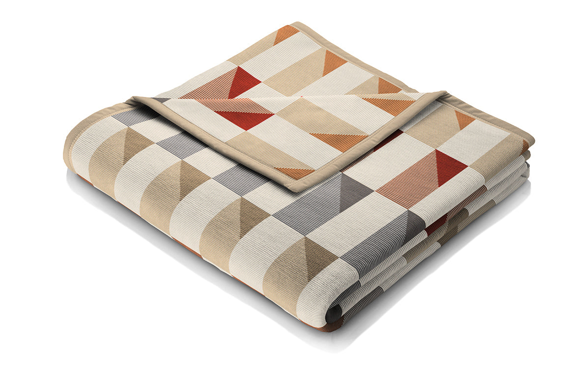 Plaid Caldo Cotone Illusion Orange Soggiorno Borbo