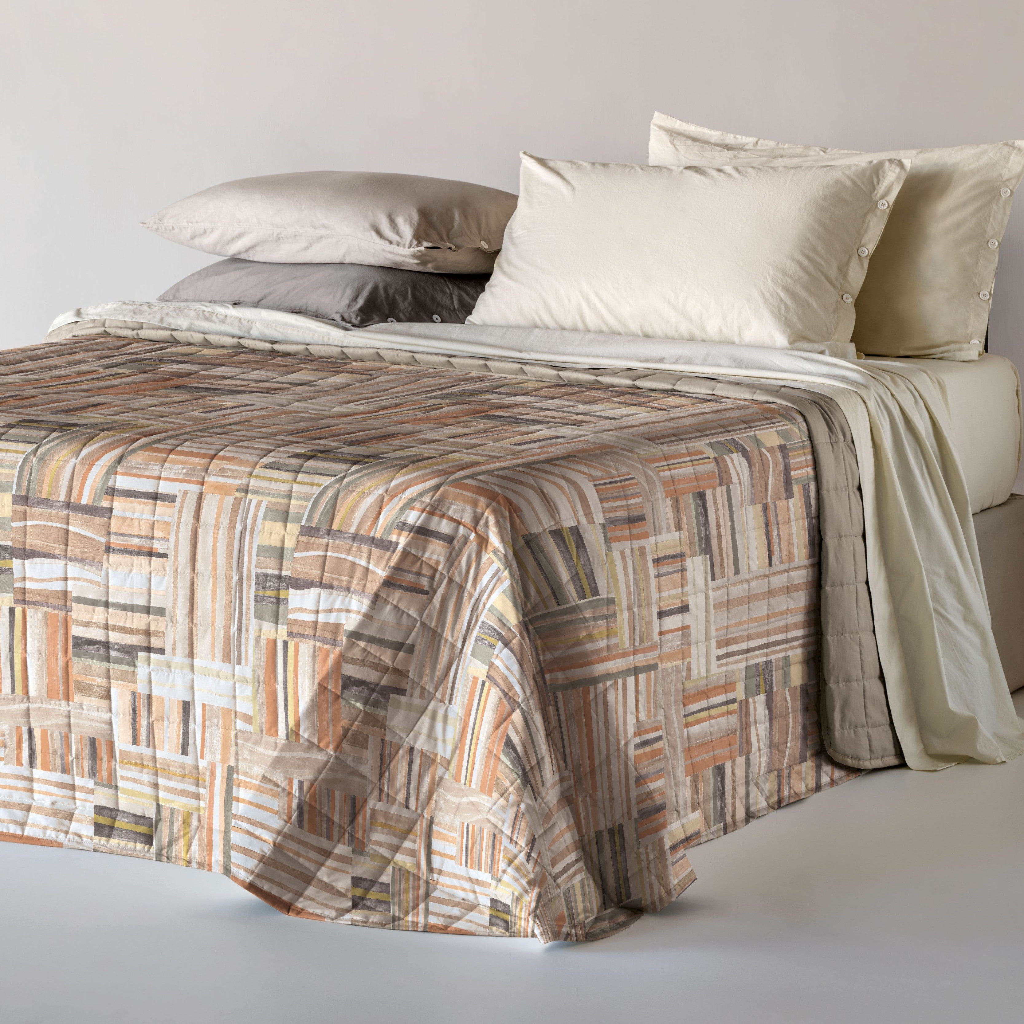 Trapuntino Double in Microfibra Gioele Letto Riviera Matrimoniale 260 x 260 Beige Corda