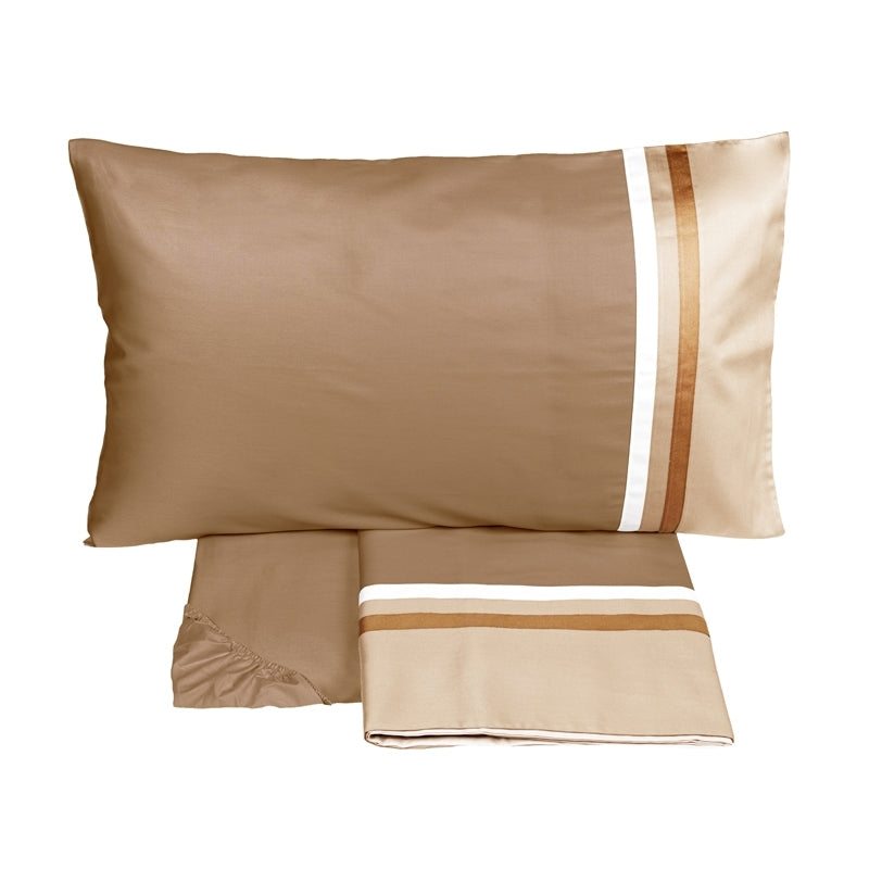 Completo Lenzuola Balza 3 Bordi Raso 300TC KUBRIC 60 Letto Fazzini