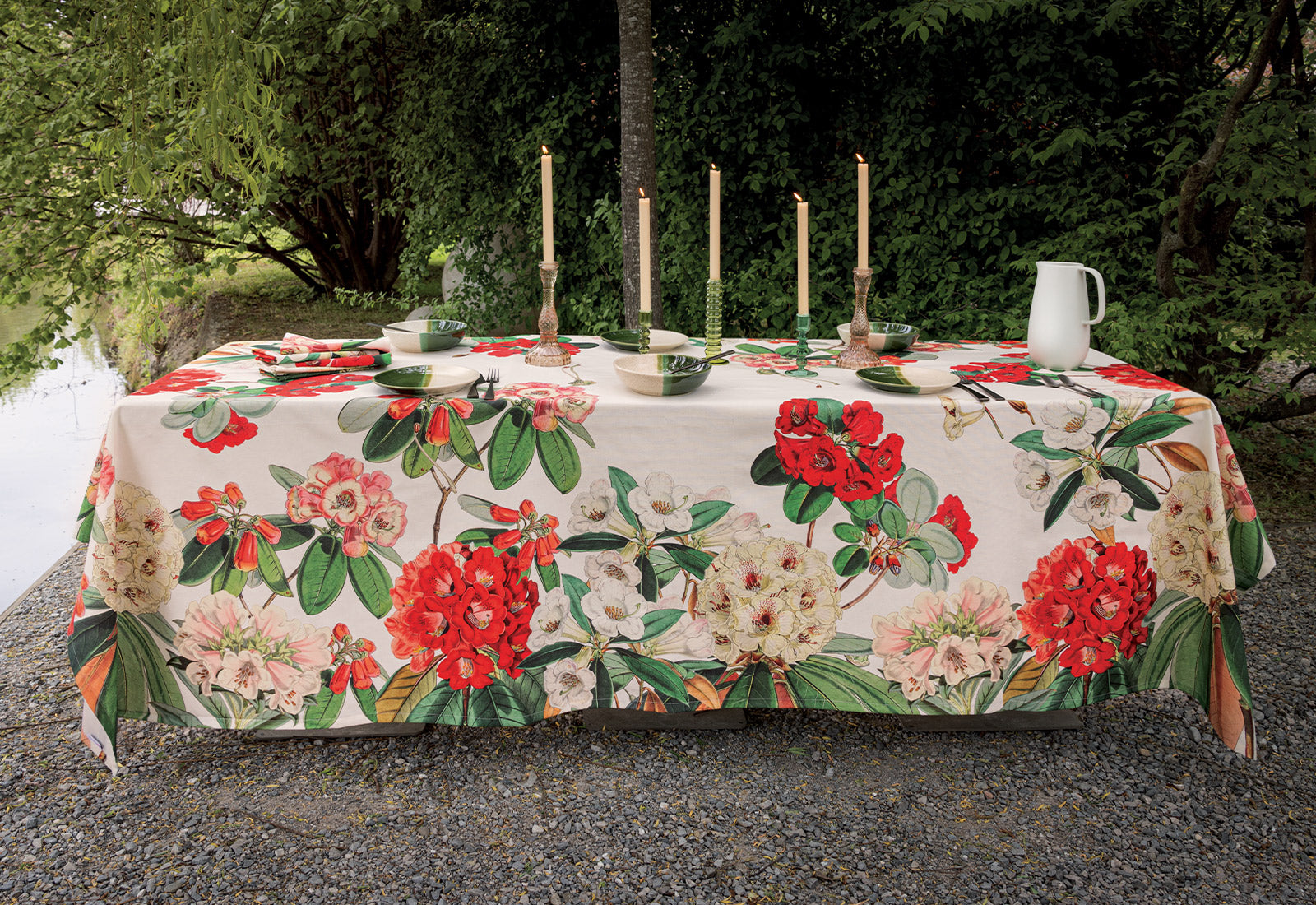 POPUP - Tovaglia Panama di Cotone Stampa Piazzata RODODENDRO Cucina TagHouse