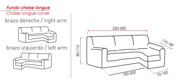 Copridivano Chaise Longue Bracciolo Lungo Soggiorno Belmarti