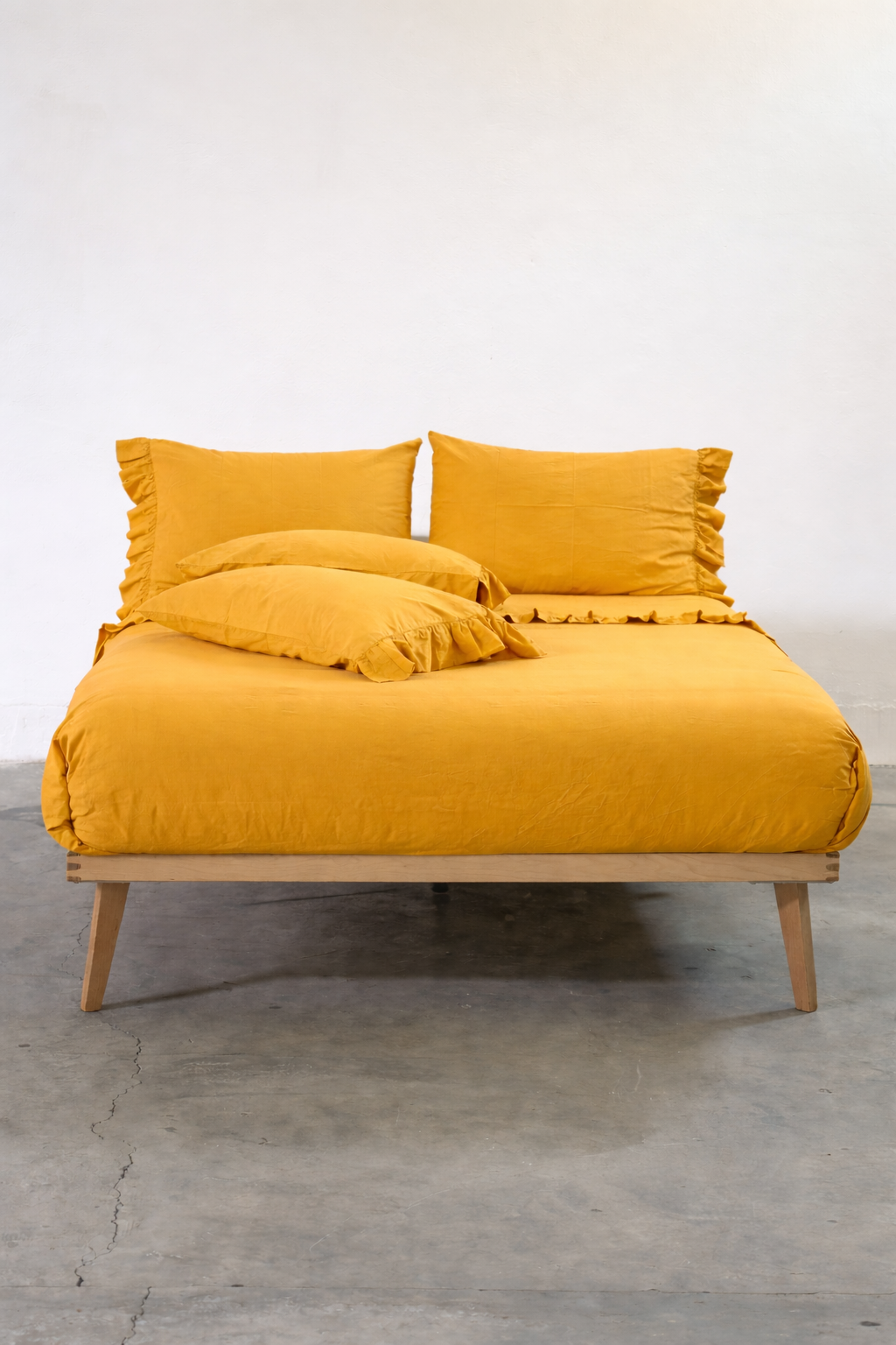 POPUP Parure Copripiumino No-Stiro FRAPPA Letto Moreali Tessile Casa Piazza e Mezzo Ocra