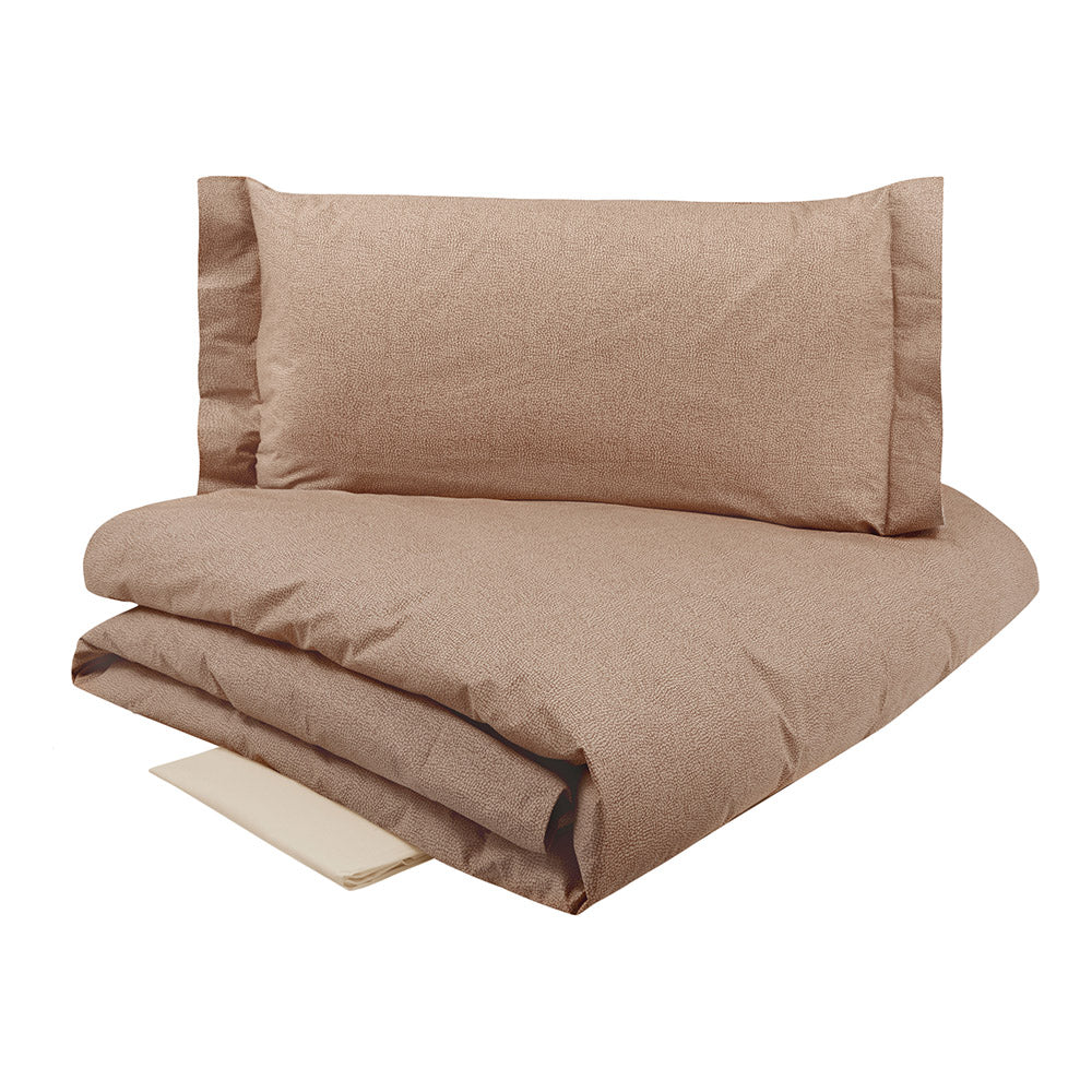 Parure Copripiumino Percalle OP Borbonese Letto Borbonese Matrimoniale Nocciola