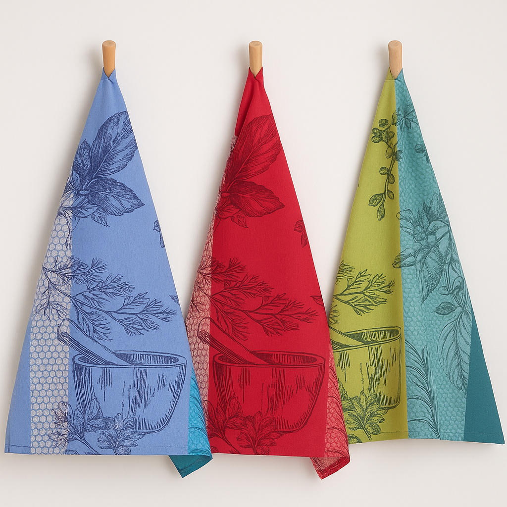 Set Canovacci Tela+Spugna KITCHEN STRIPES Cucina Moreali Tessile Casa