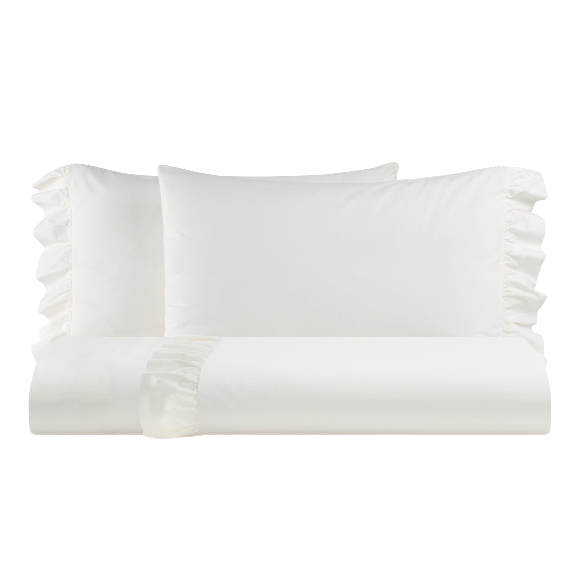 FINE SERIE Parure Lenzuola No-Stiro FRAPPA LAB Letto Moreali Tessile Casa Matrimoniale Bianco