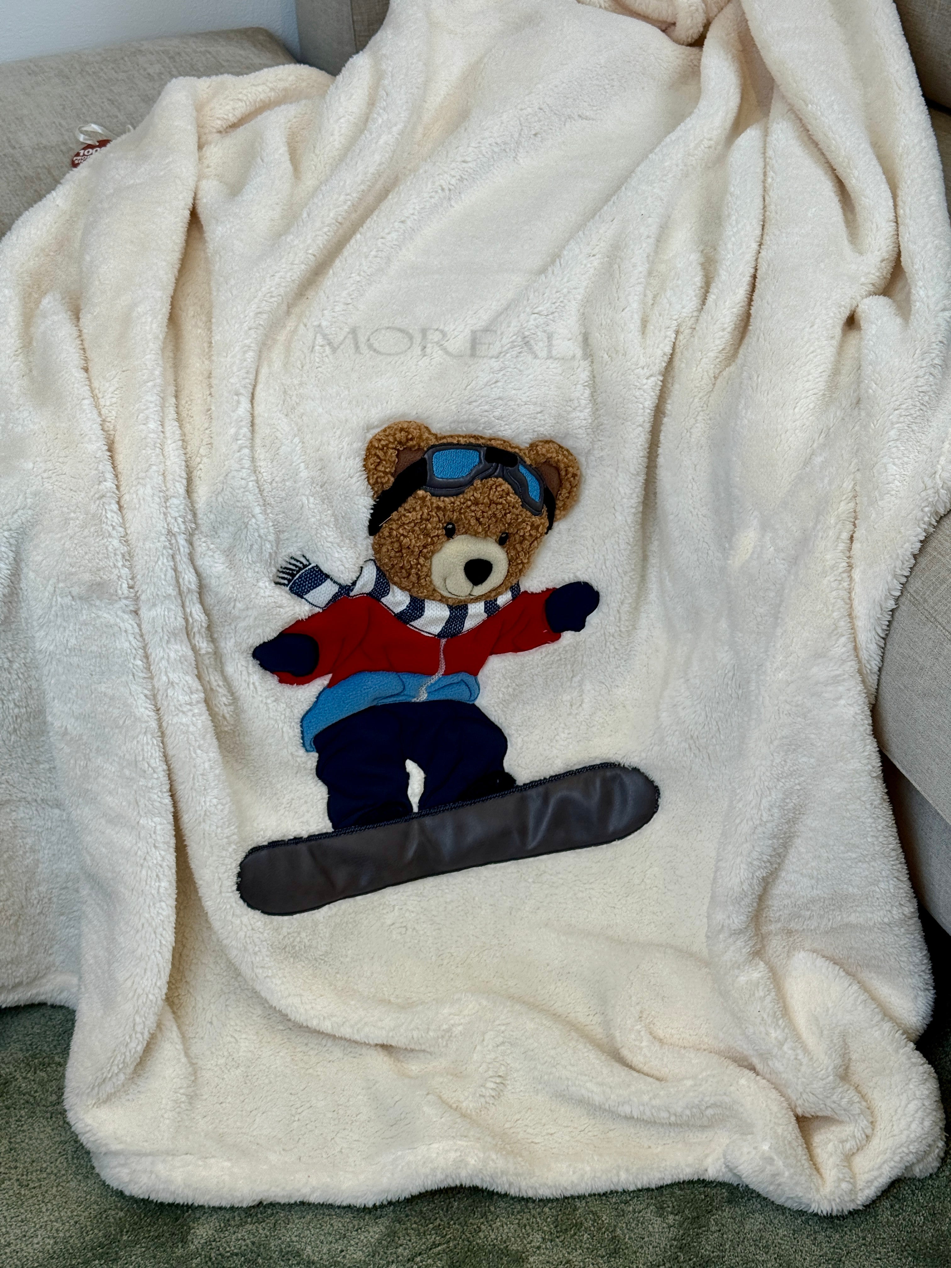 Plaid Pile Coccola Ricamato 'Teddy Snow' Soggiorno Maryplaid